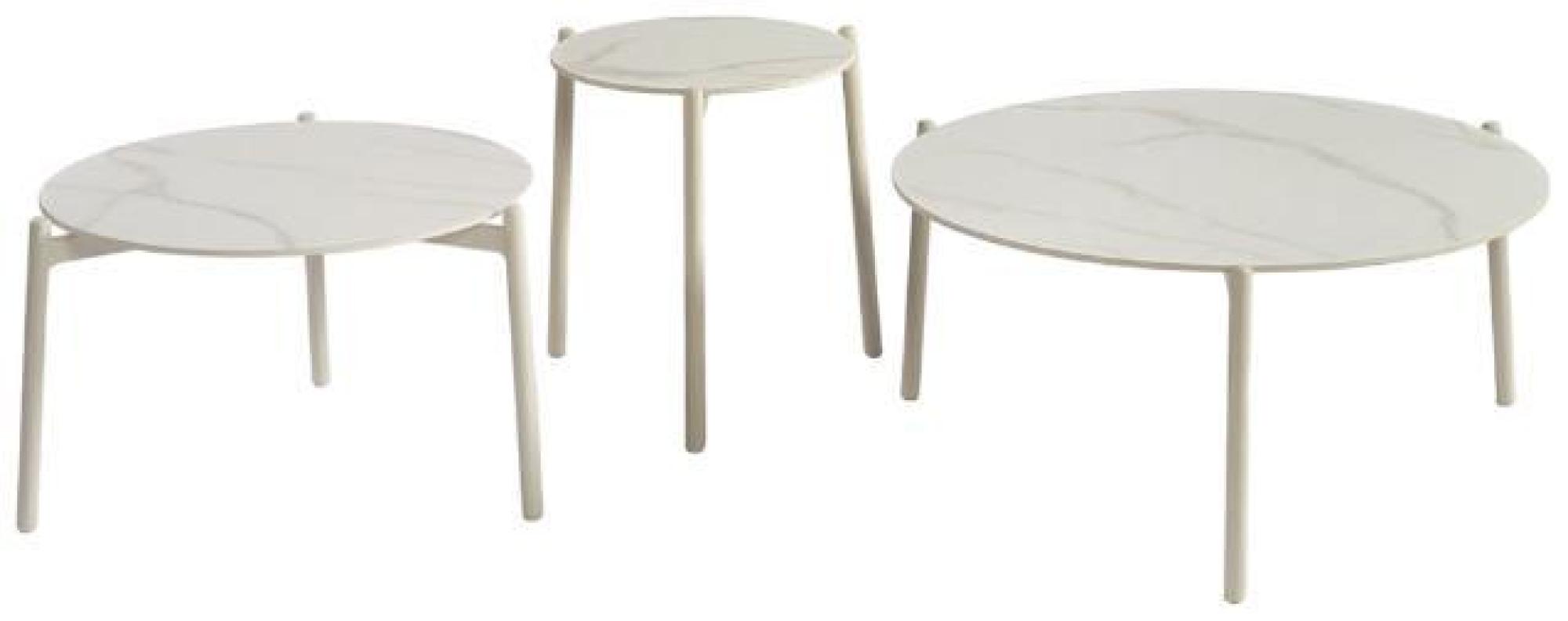 Product photograph of Ivory Aluminum Round Side Table from Choice Furniture Superstore.