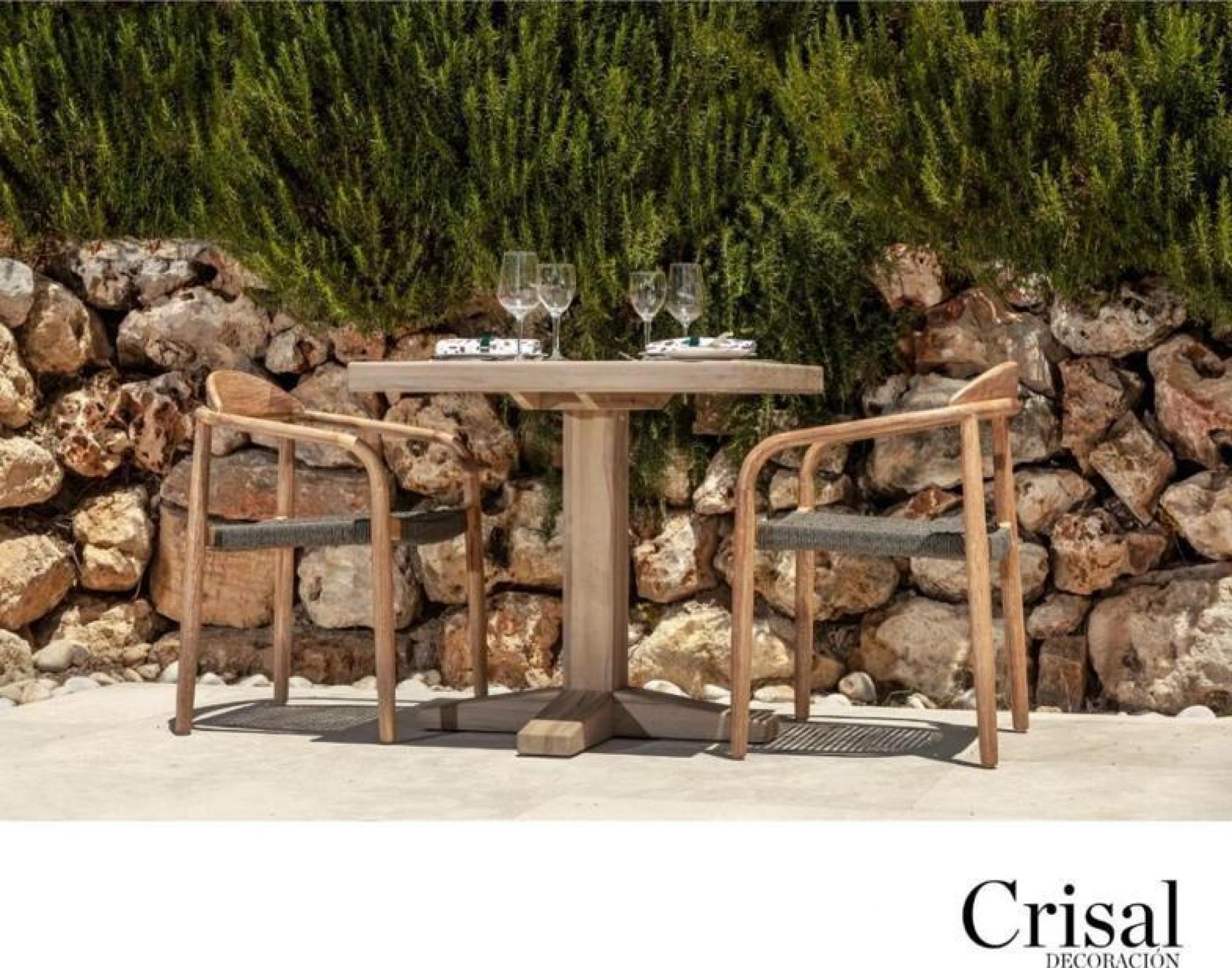 Product photograph of Crisal Decoracion Aged Teak Wood Square Outdoor Table from Choice Furniture Superstore.
