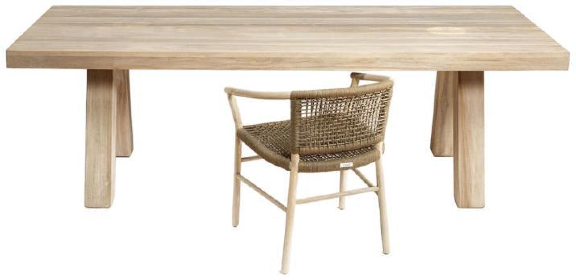 Product photograph of Aged Teak Outdoor Dining Table - 6 Seater from Choice Furniture Superstore.