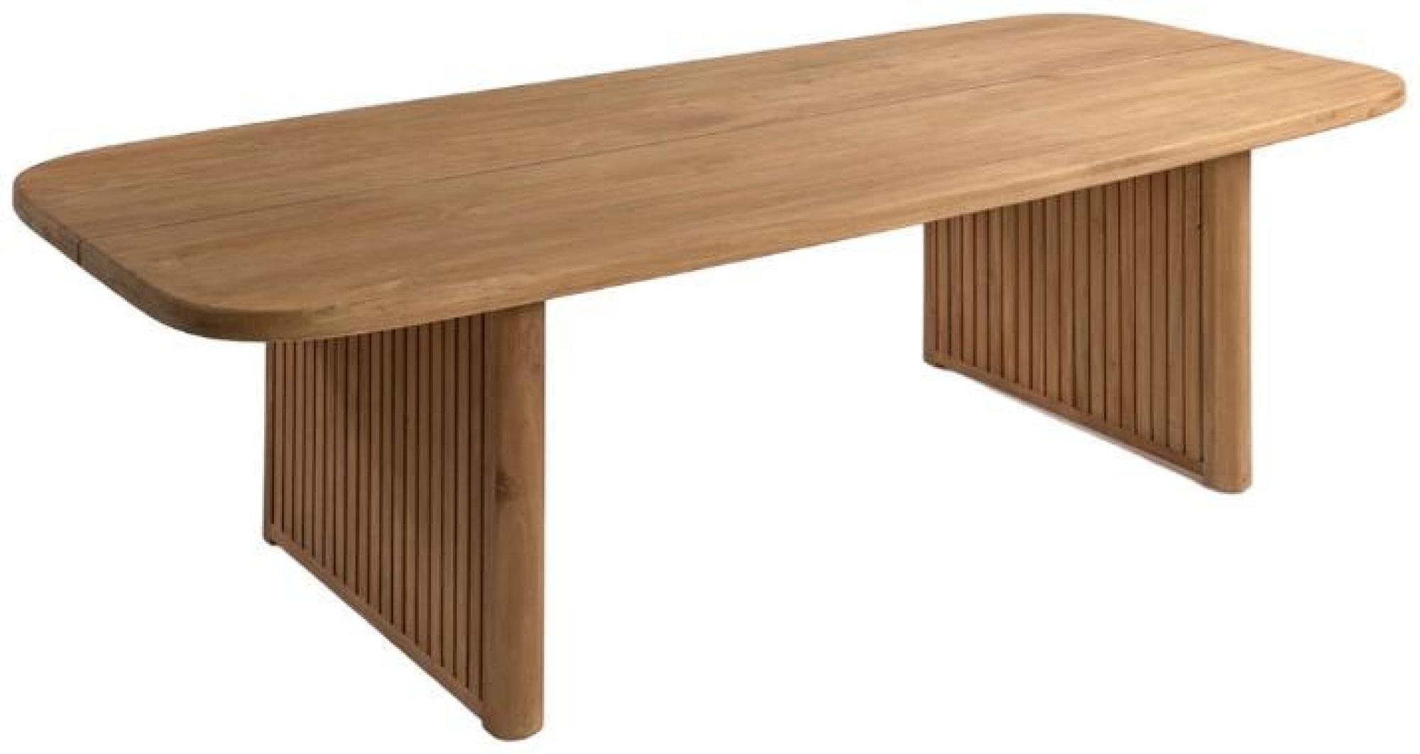 Product photograph of Oak Rectangular Slatted Leg Outdoor Dining Table - 6 Seater from Choice Furniture Superstore.