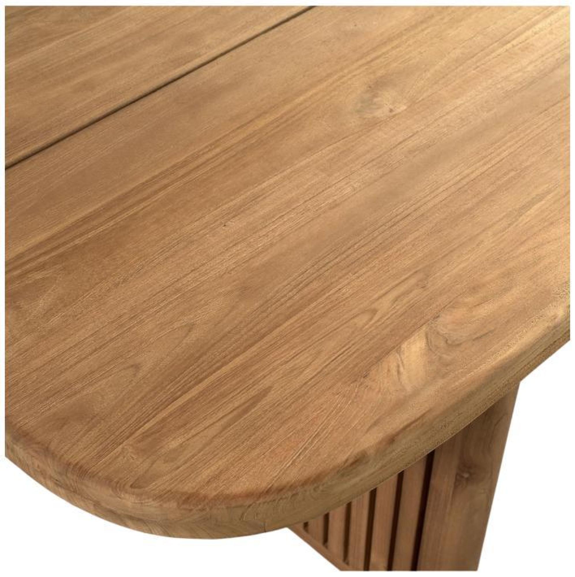 Product photograph of Oak Rectangular Slatted Leg Outdoor Dining Table - 6 Seater from Choice Furniture Superstore.