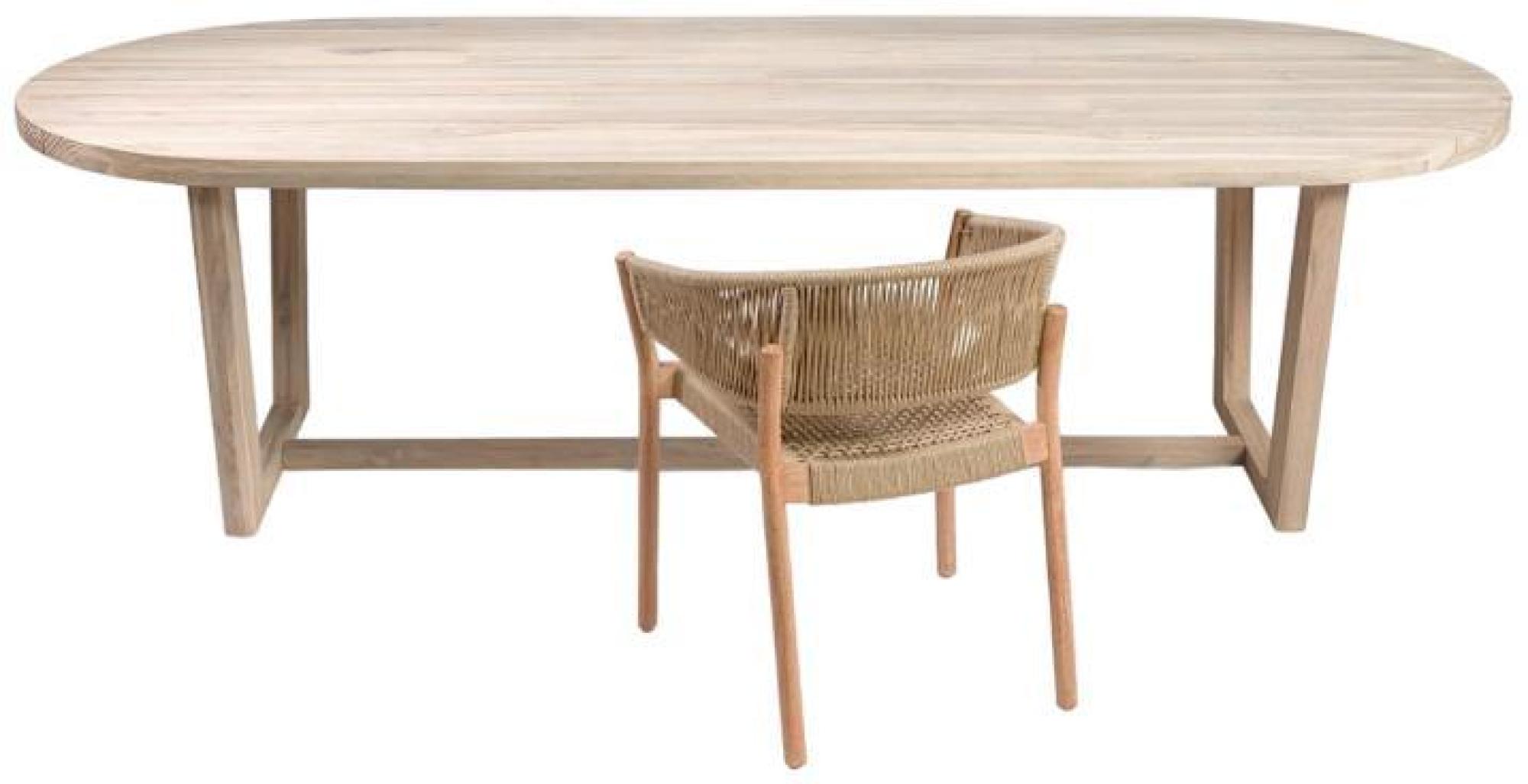 Product photograph of Crisal Decoracion Stone Wood Oval Outdoor Table from Choice Furniture Superstore.