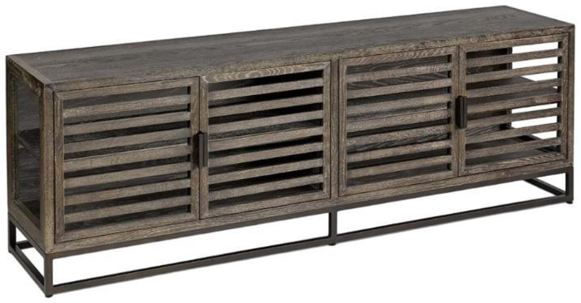 Product photograph of Crisal Decoracion Grey Oak 4 Door Sideboard from Choice Furniture Superstore.