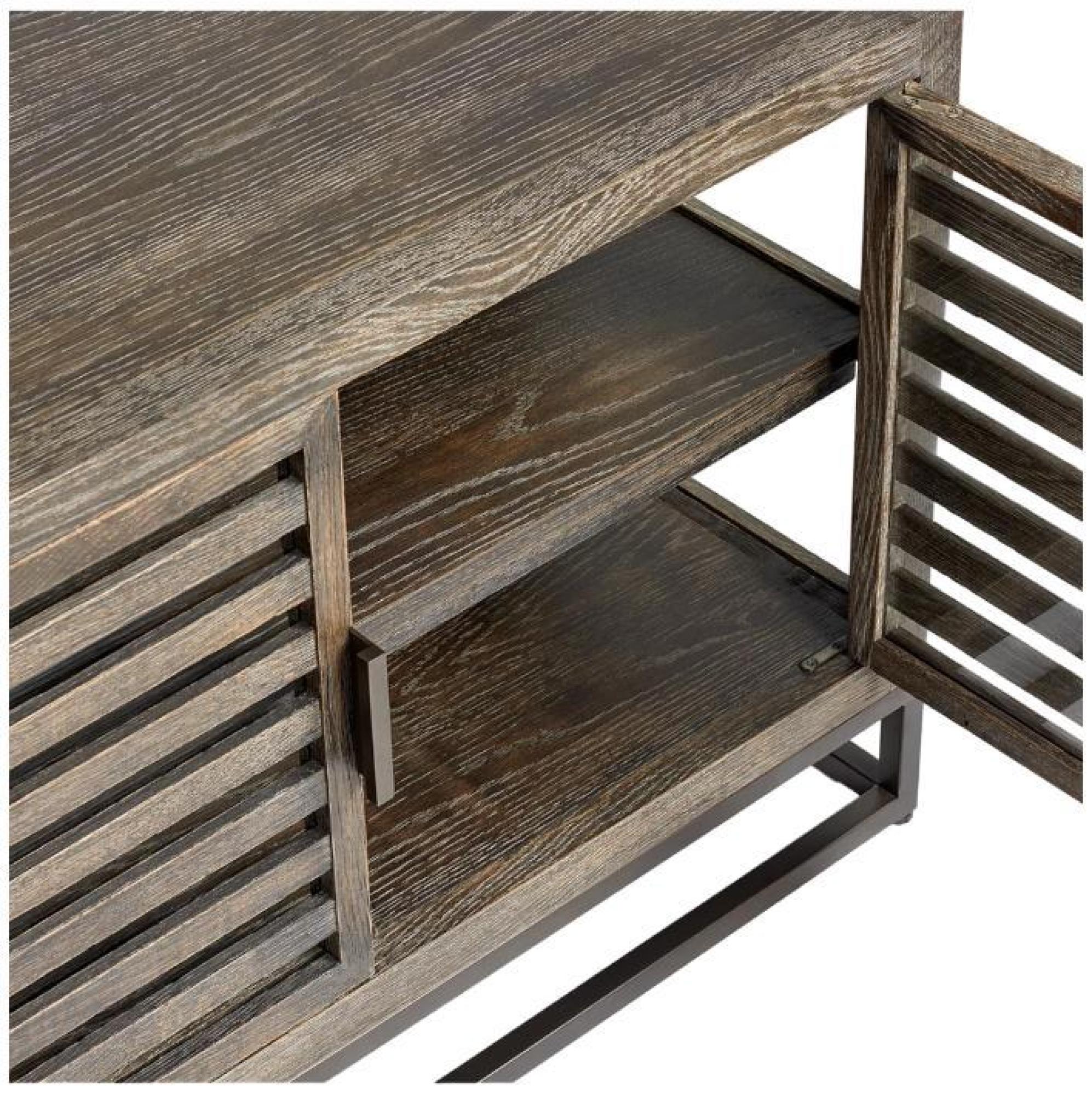 Product photograph of Grey Oak Wood 2 Door Shoe Rack from Choice Furniture Superstore.