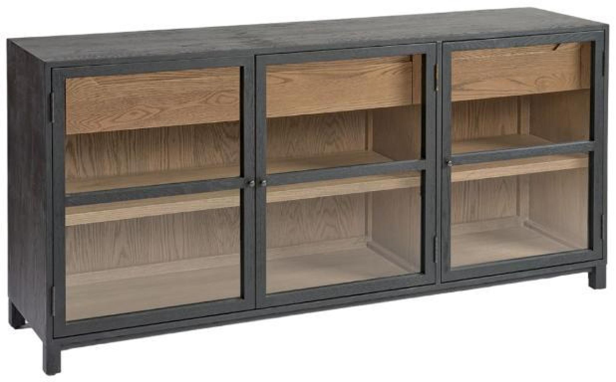 Product photograph of Dark Oak 3 Door 3 Drawer Sideboard from Choice Furniture Superstore.
