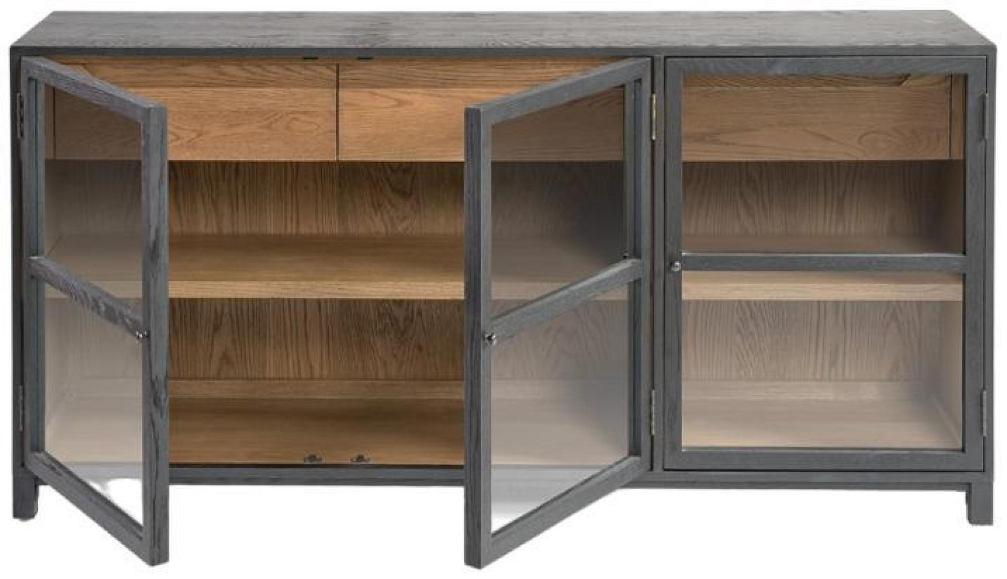 Product photograph of Dark Oak 3 Door 3 Drawer Sideboard from Choice Furniture Superstore.