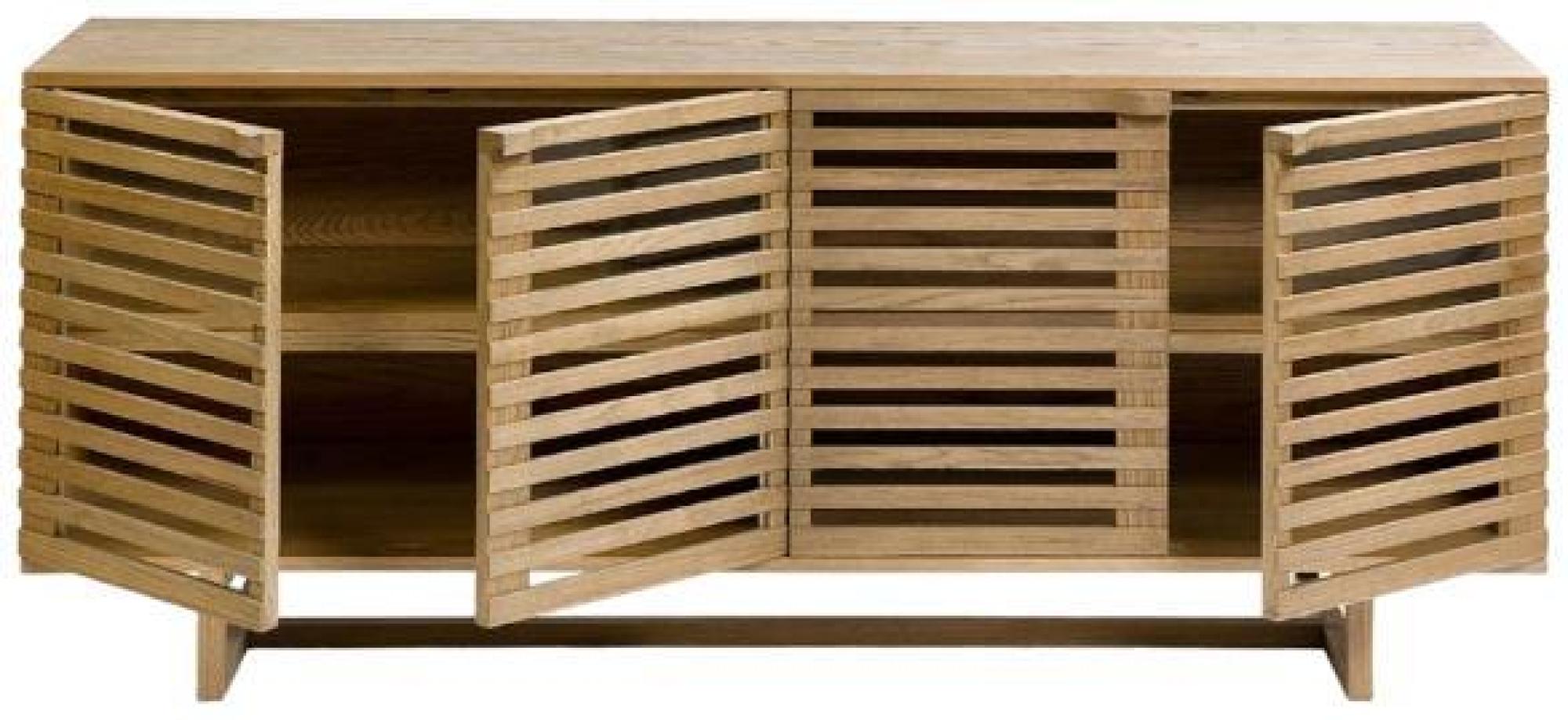 Product photograph of Crisal Decoracion Oak Wood 4 Door Sideboard from Choice Furniture Superstore.