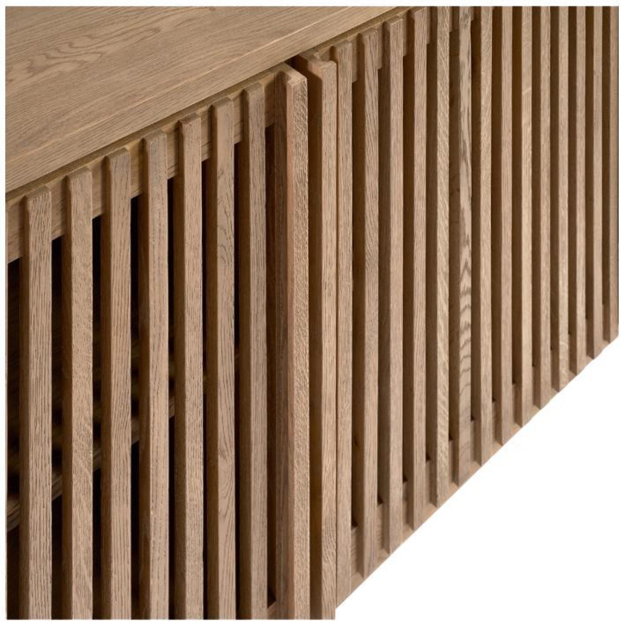 Product photograph of Natural Oak 3 Slatted Door Sideboard from Choice Furniture Superstore.