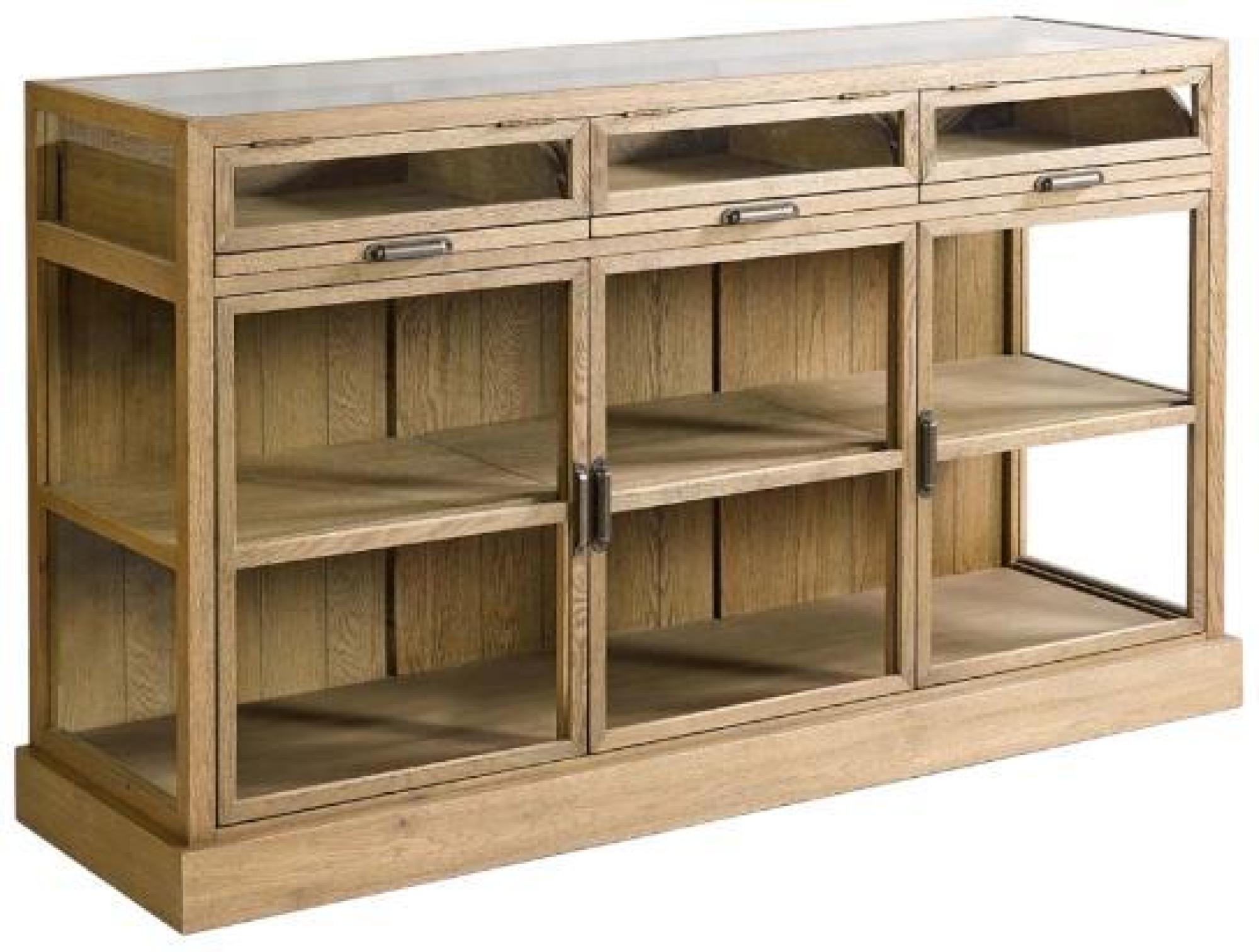 Product photograph of Crisal Decoracion Natural Brushed 3 Door Pull Out Tays Sideboard from Choice Furniture Superstore.