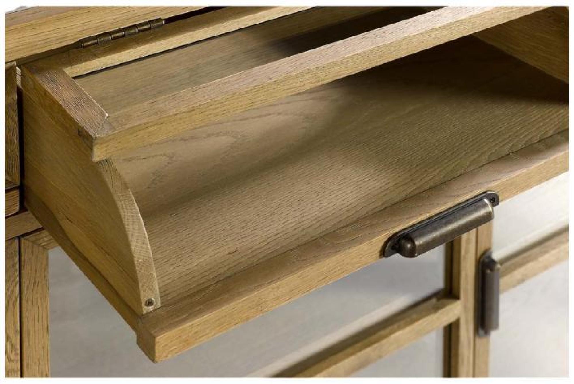 Product photograph of Crisal Decoracion Natural Brushed 3 Door Pull Out Tays Sideboard from Choice Furniture Superstore.