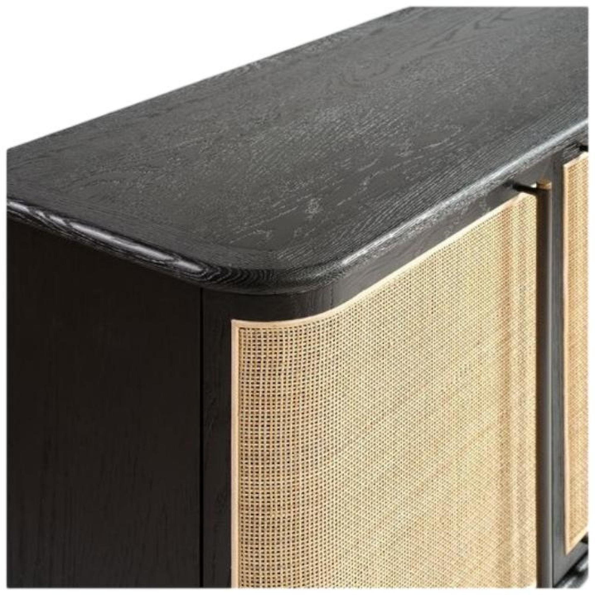 Product photograph of Crisal Decoracion Dark Oak 4 Door Sideboard from Choice Furniture Superstore.