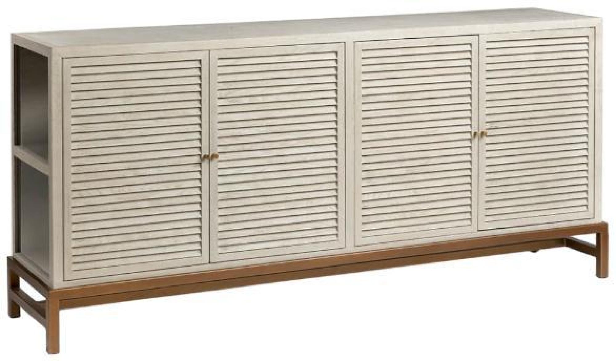 Product photograph of Greyish White 4 Door Shutter Sideboard from Choice Furniture Superstore.