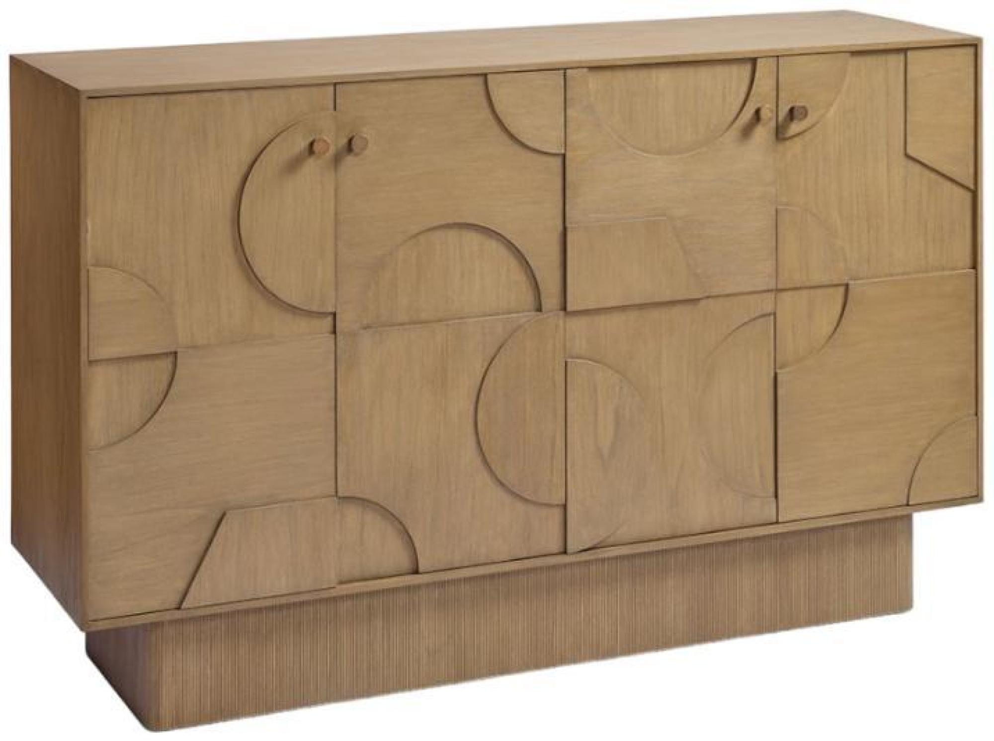 Product photograph of Natural 4 Door Reliefs Wood Base Sideboard from Choice Furniture Superstore.