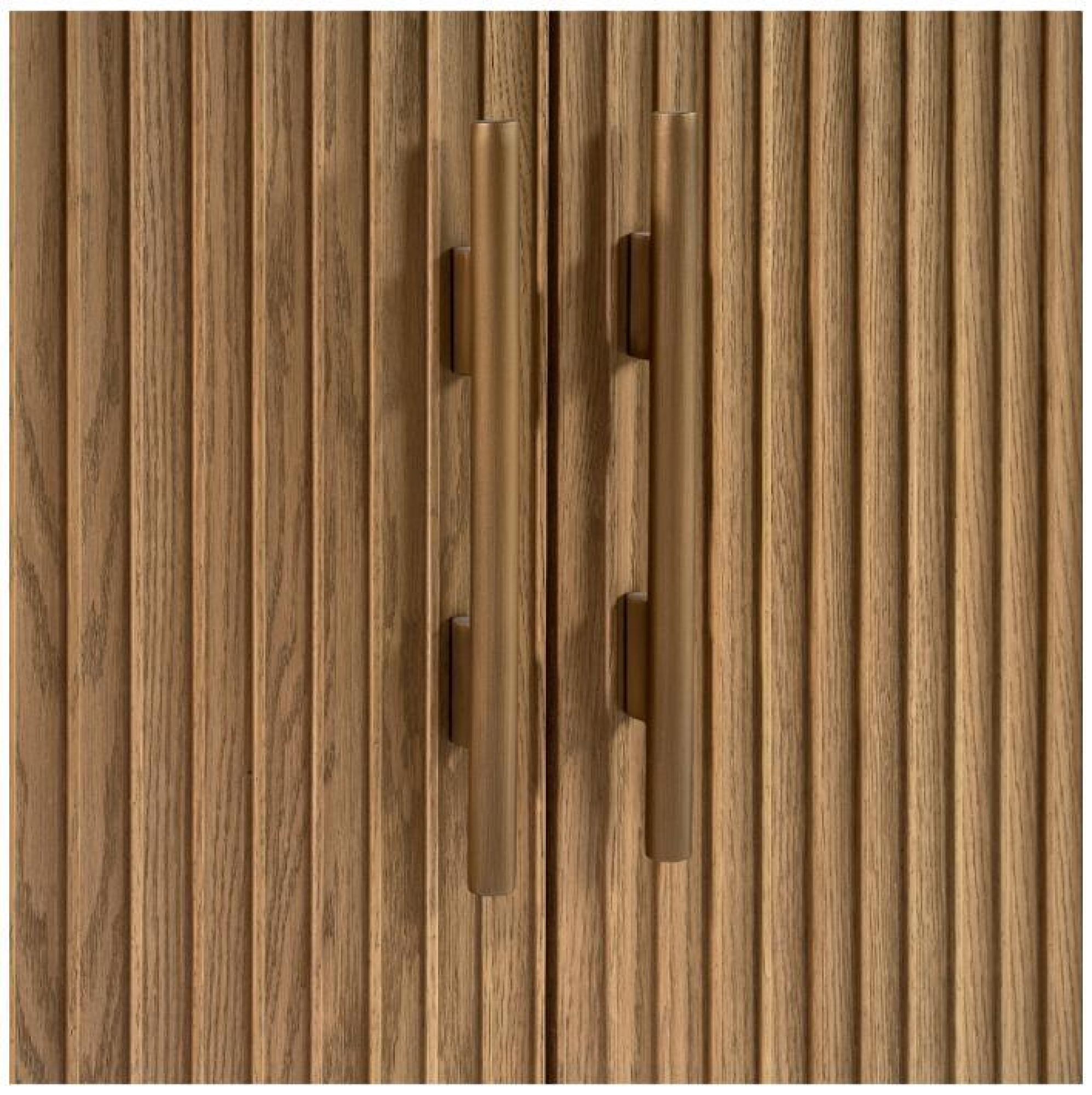 Product photograph of Crisal Decoracion Natural Oak 4 Door Slatted Sideboard from Choice Furniture Superstore.
