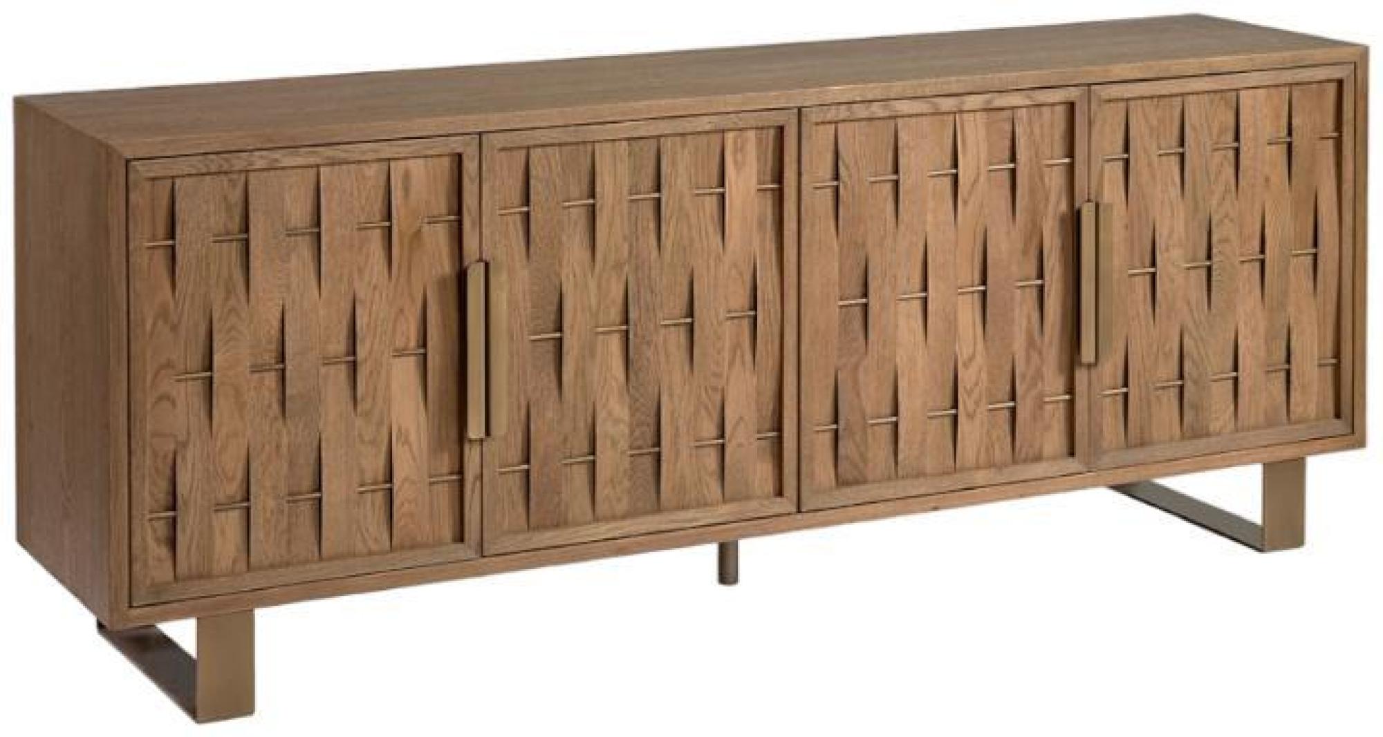 Product photograph of Natural Oak 4 Embossed Door Sideboard from Choice Furniture Superstore.
