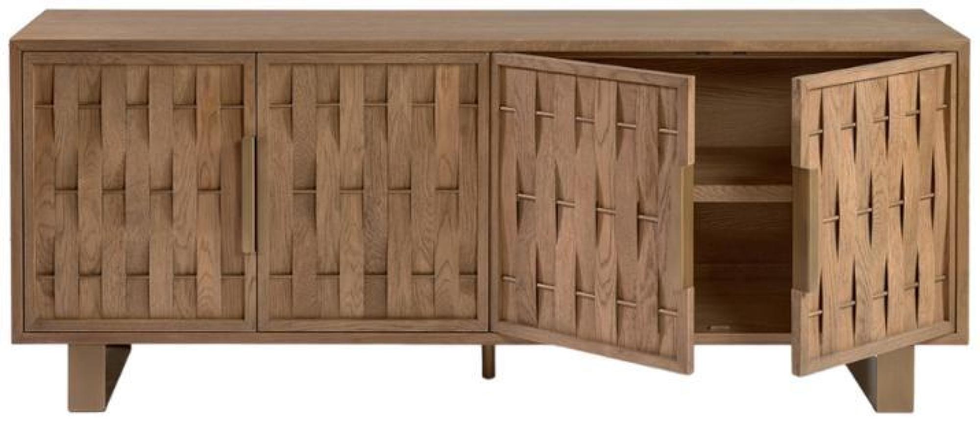 Product photograph of Natural Oak 4 Embossed Door Sideboard from Choice Furniture Superstore.