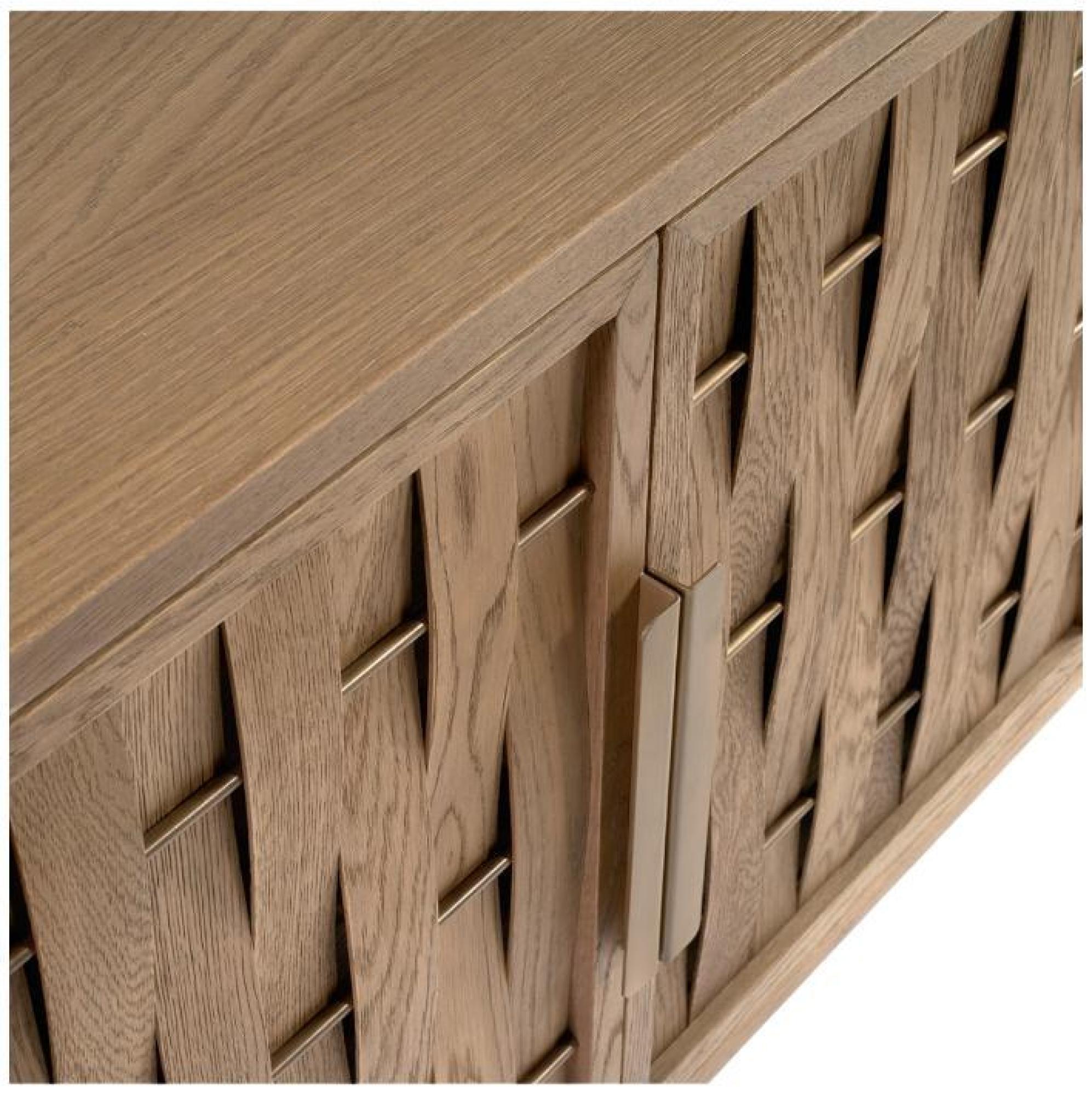Product photograph of Natural Oak 4 Embossed Door Sideboard from Choice Furniture Superstore.