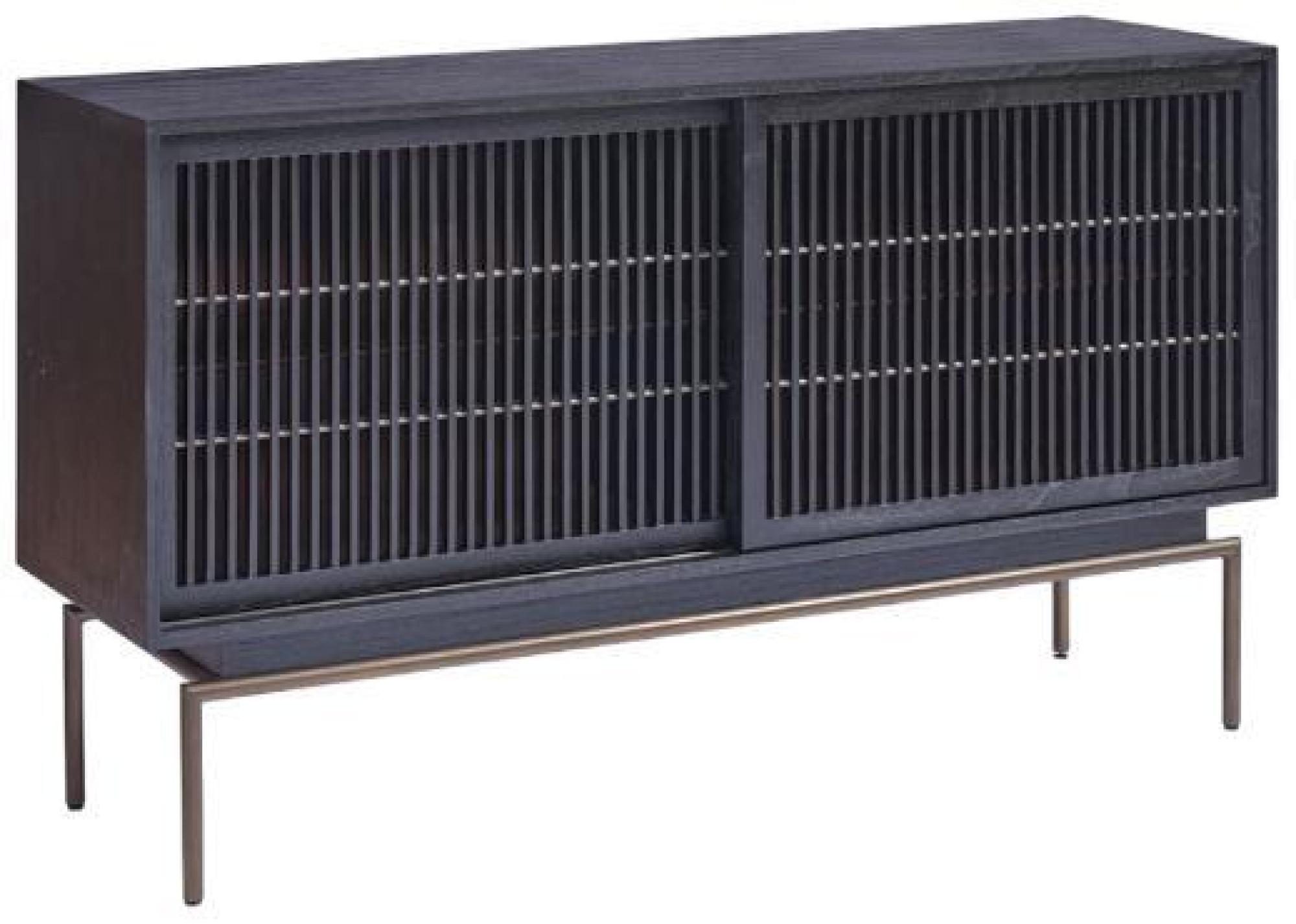 Product photograph of Crisal Decoracion Black 2 Sliding Door Sideboard from Choice Furniture Superstore.