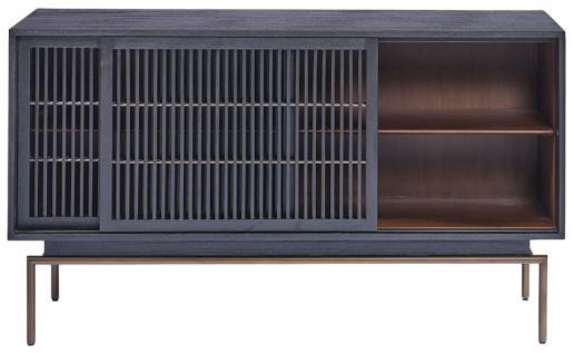 Product photograph of Crisal Decoracion Black 2 Sliding Door Sideboard from Choice Furniture Superstore.