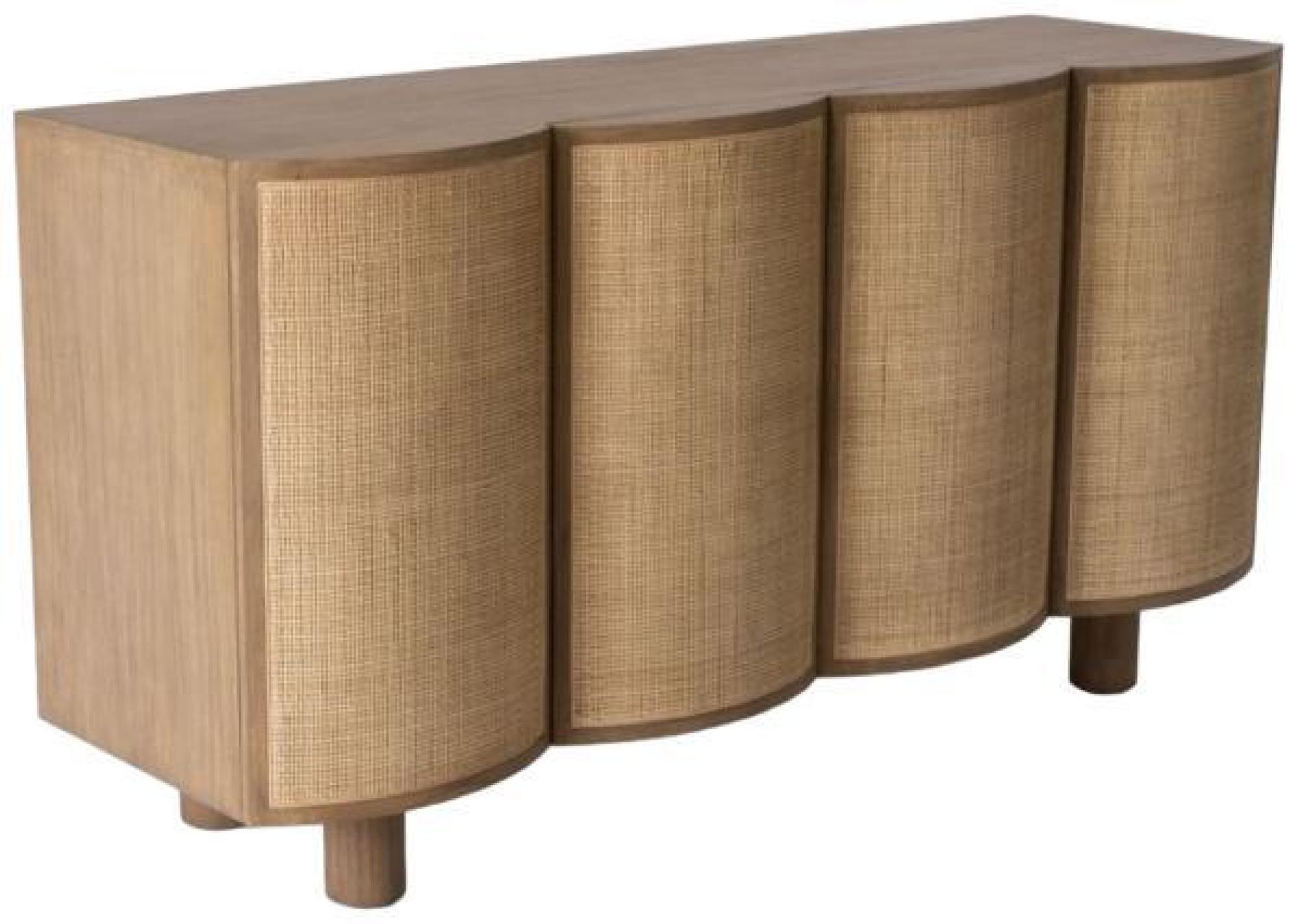 Product photograph of Crisal Decoracion Natural 4 Door Curved Sideboard from Choice Furniture Superstore.