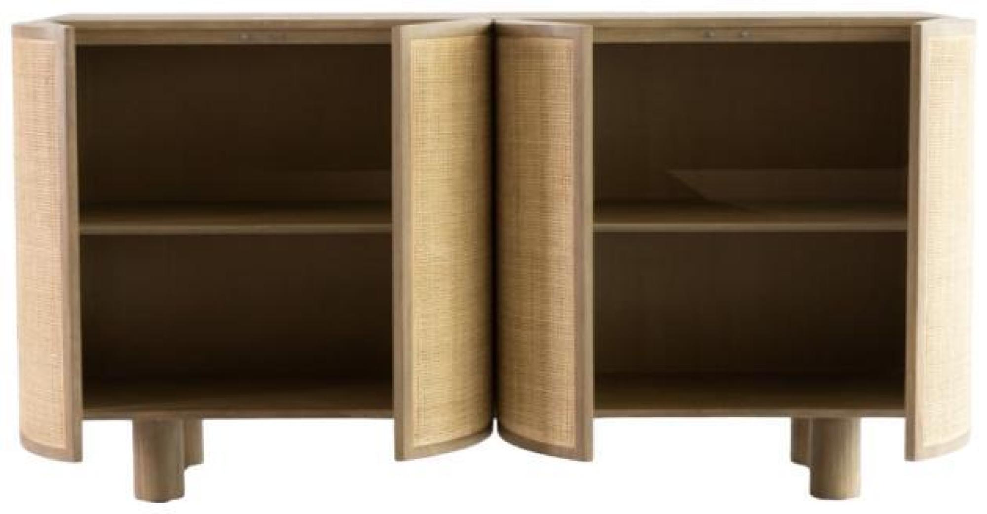 Product photograph of Crisal Decoracion Natural 4 Door Curved Sideboard from Choice Furniture Superstore.