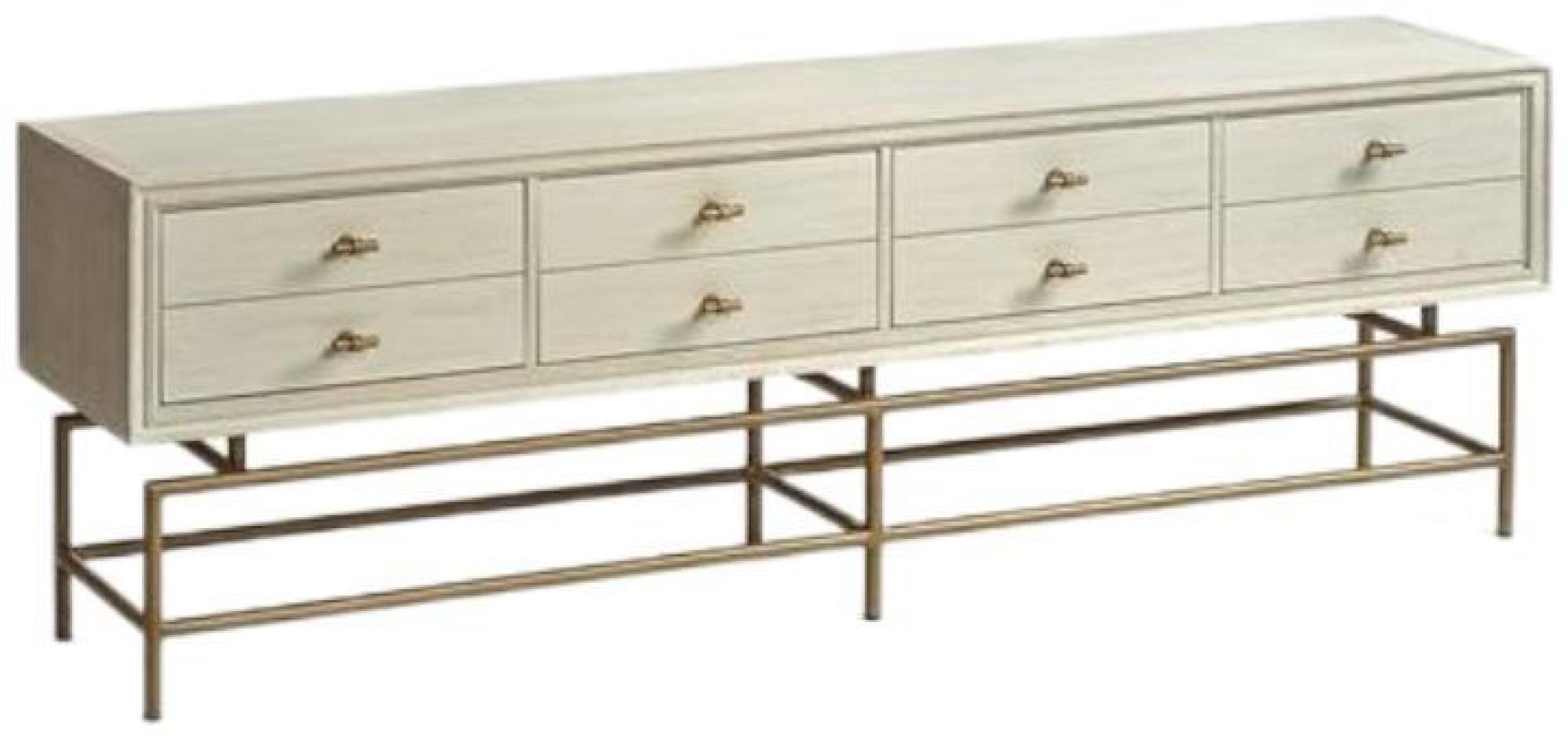 Product photograph of Crisal Decoracion Greyish White 8 Drawer Tv Sideboard from Choice Furniture Superstore.