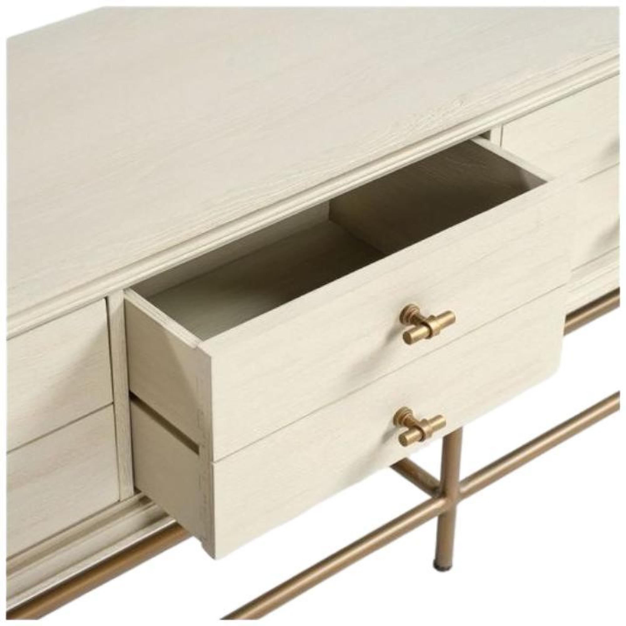Product photograph of Crisal Decoracion Greyish White 8 Drawer Tv Sideboard from Choice Furniture Superstore.