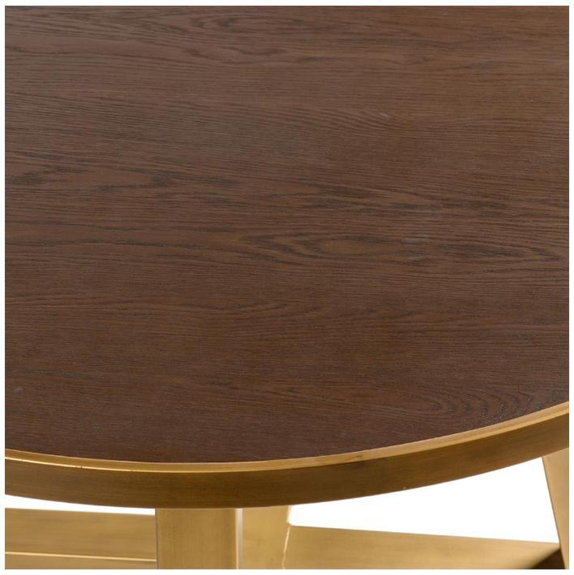 Product photograph of Crisal Decoracion Blade Shaped Legs Round Dining Table - 6 Seater - Comes In Oak Gold And Oak Black Options from Choice Furniture Superstore.