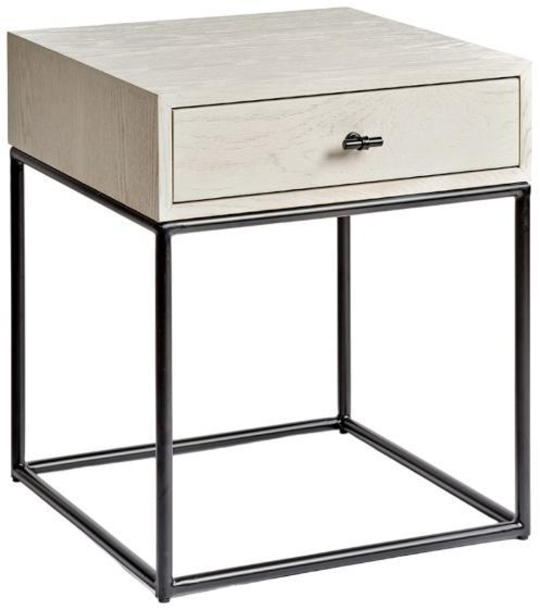 Product photograph of Crisal Decoracion Greyish White Oak Wood Bedside Table from Choice Furniture Superstore.