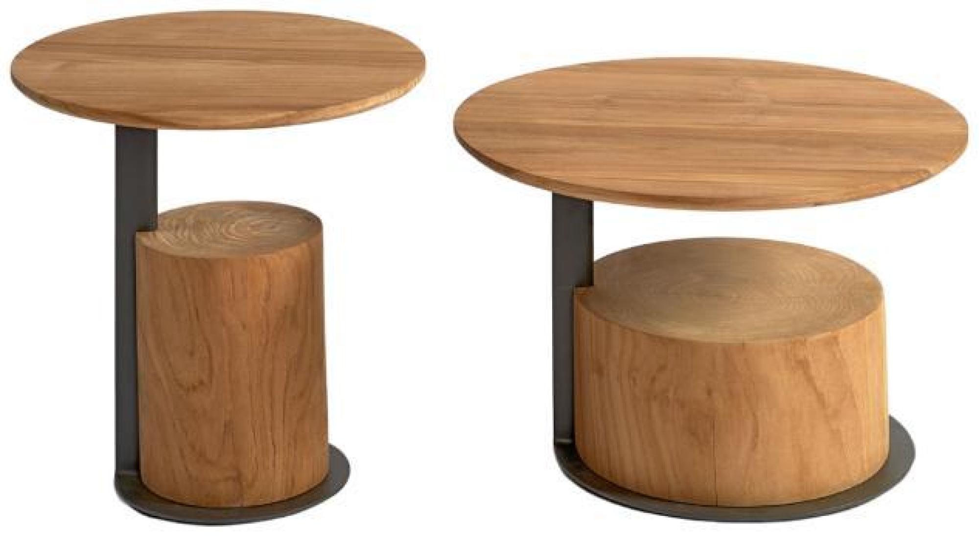 Product photograph of Natural Teak Wood Round Side Table - 48cm from Choice Furniture Superstore.