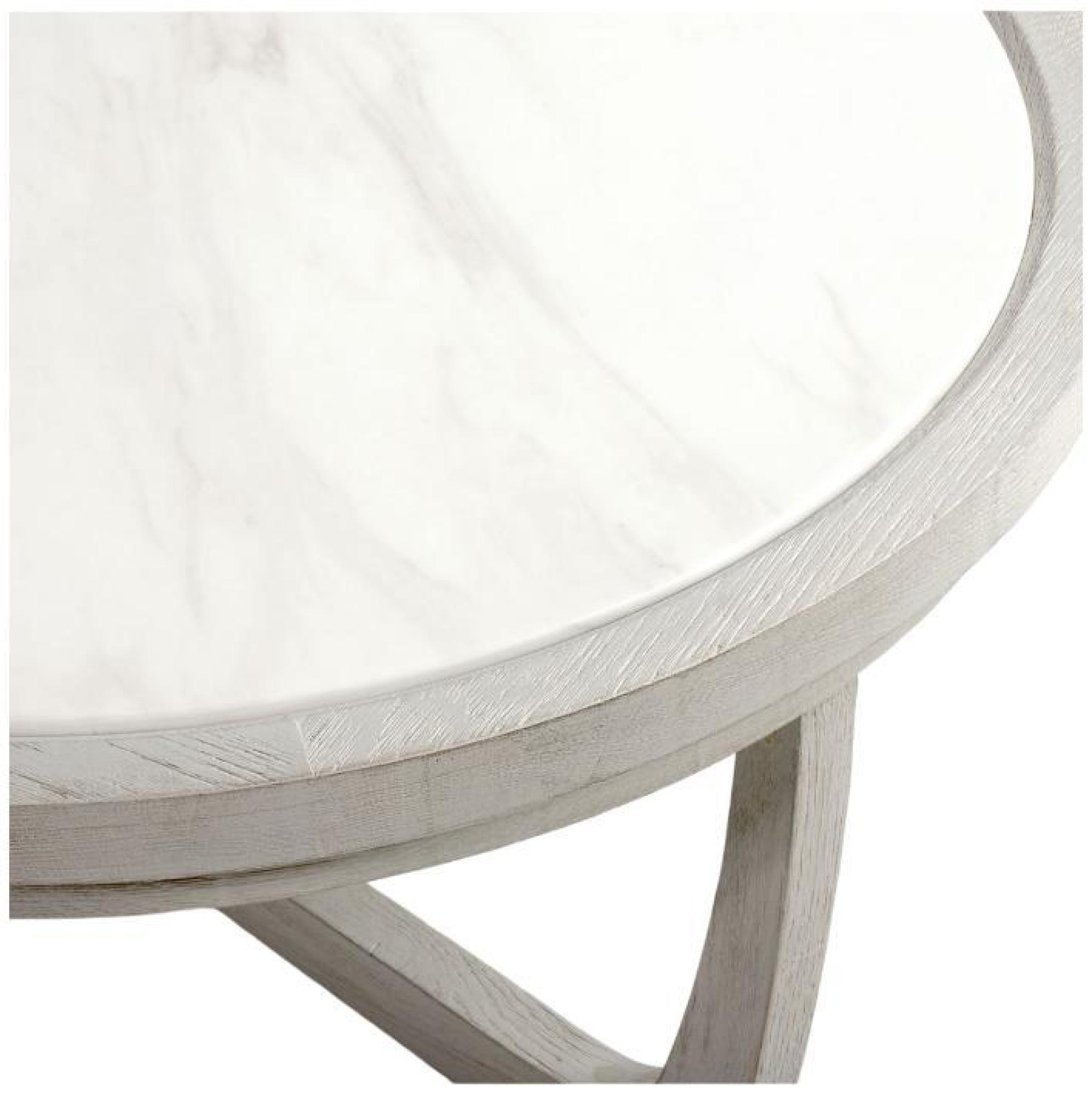 Product photograph of Crisal Decoracion Greyish White Oak And Stone Medium Round Side Table from Choice Furniture Superstore.