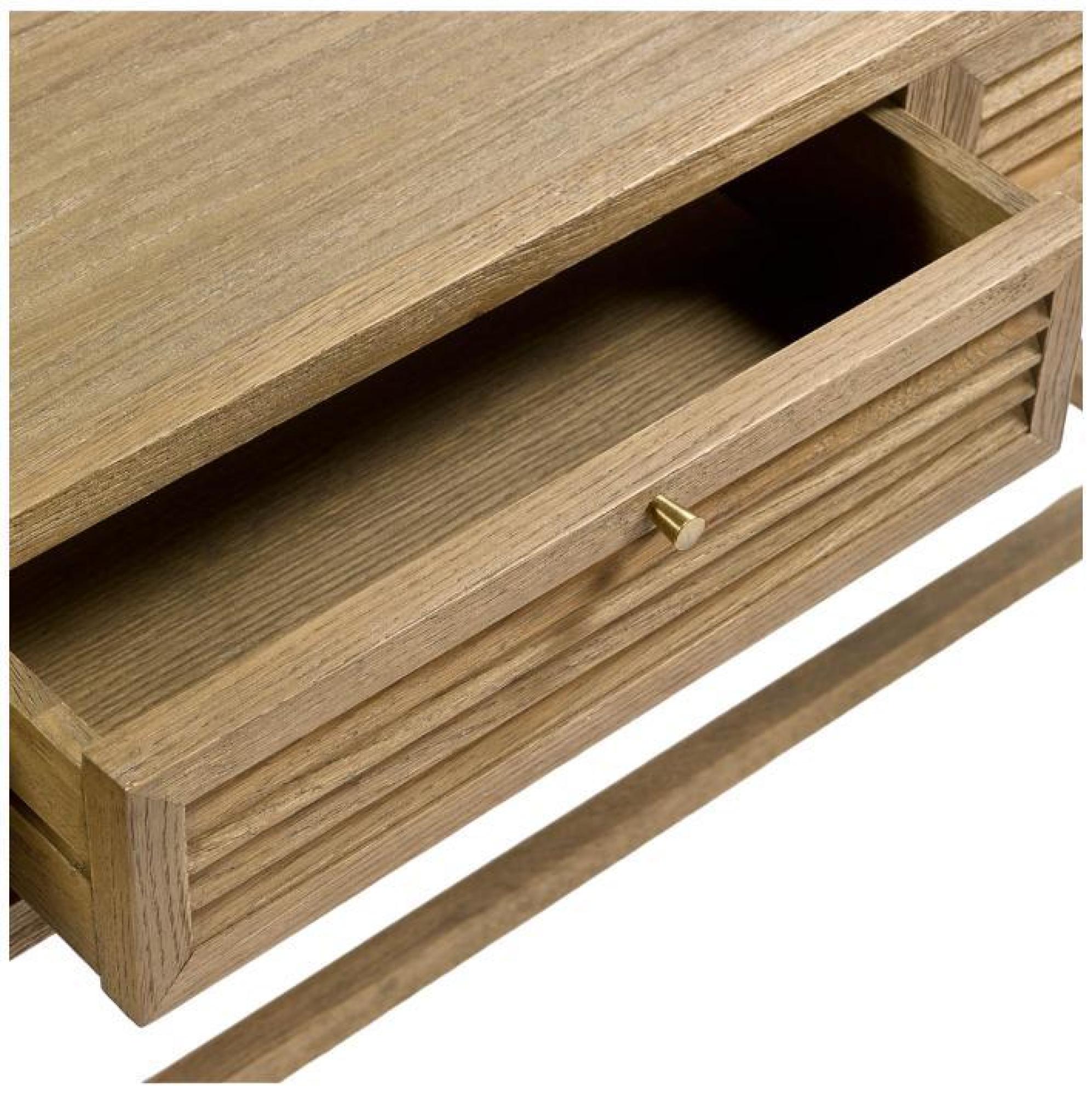 Product photograph of Oak Wood 3 Drawer Console Table from Choice Furniture Superstore.