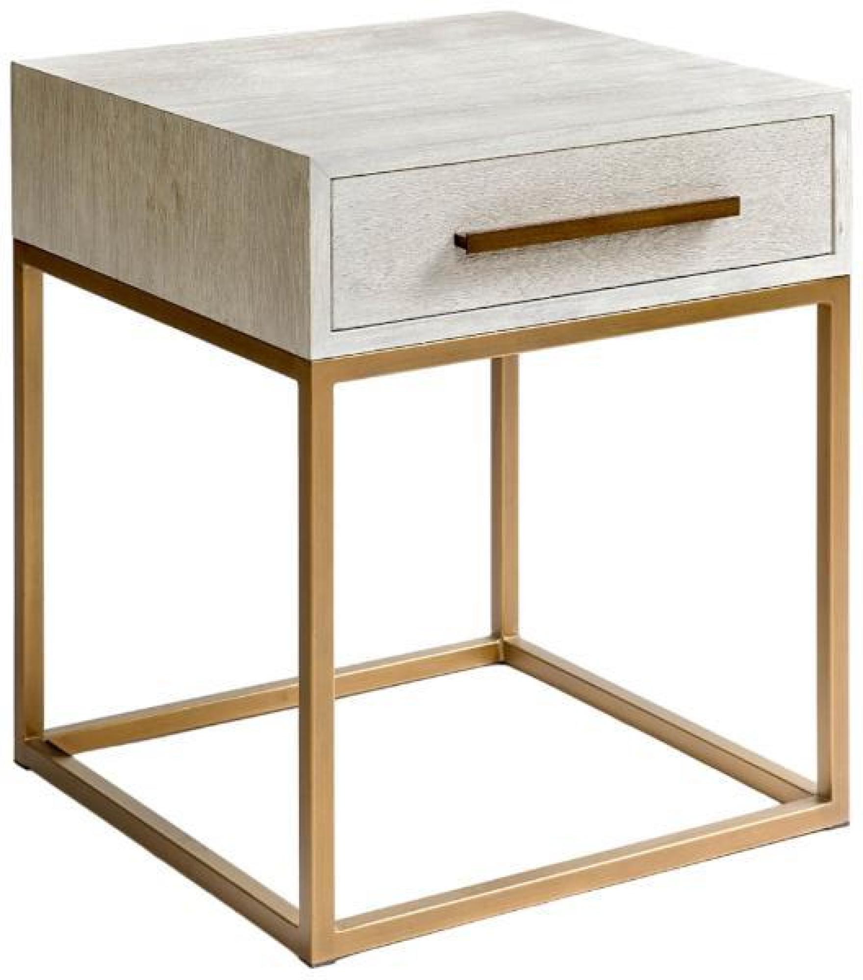 Product photograph of Greyish White Wood 1 Drawer Bedside Table from Choice Furniture Superstore.