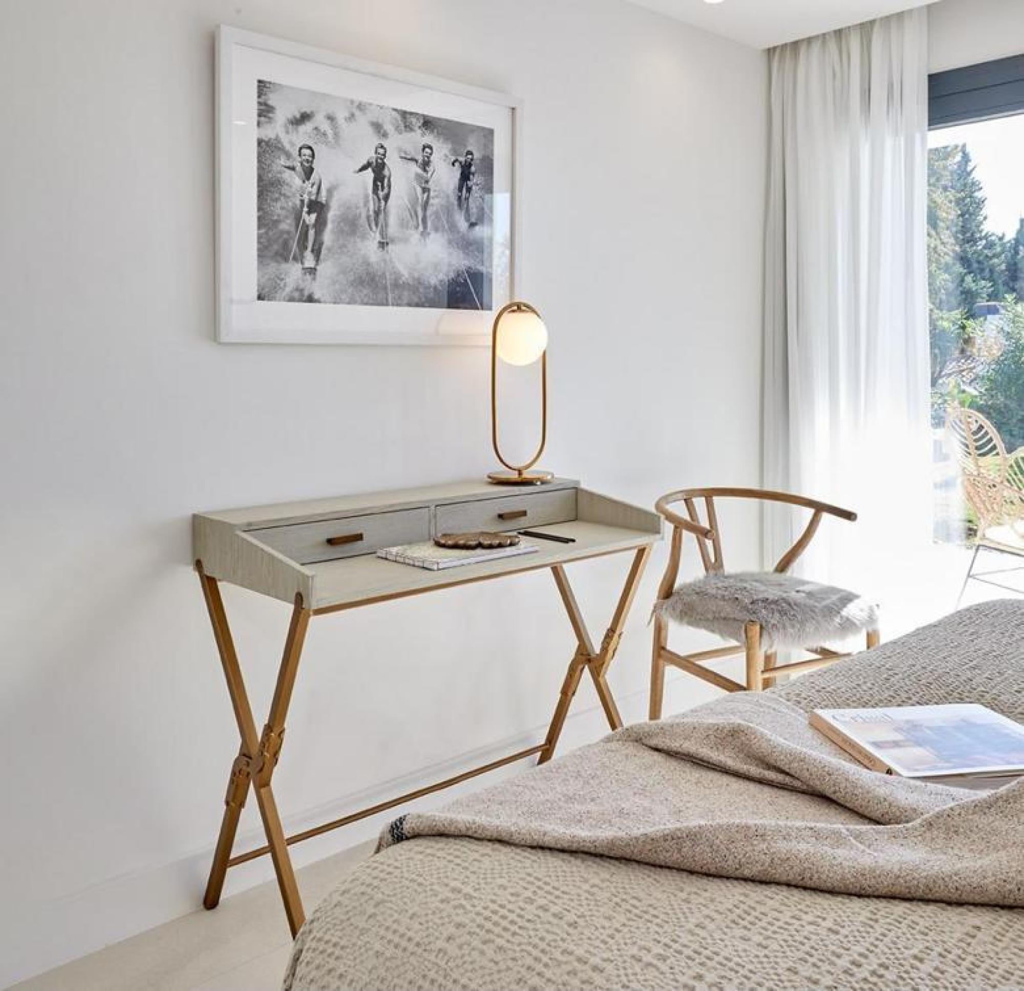 Product photograph of Crisal Decoracion Greyish White Wood 2 Drawer Desk from Choice Furniture Superstore.