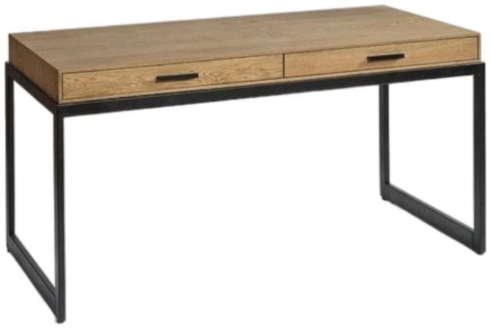 Product photograph of Crisal Decoracion Oak Wood 2 Drawer Desk - Comes In Natural Oak And White Options from Choice Furniture Superstore.