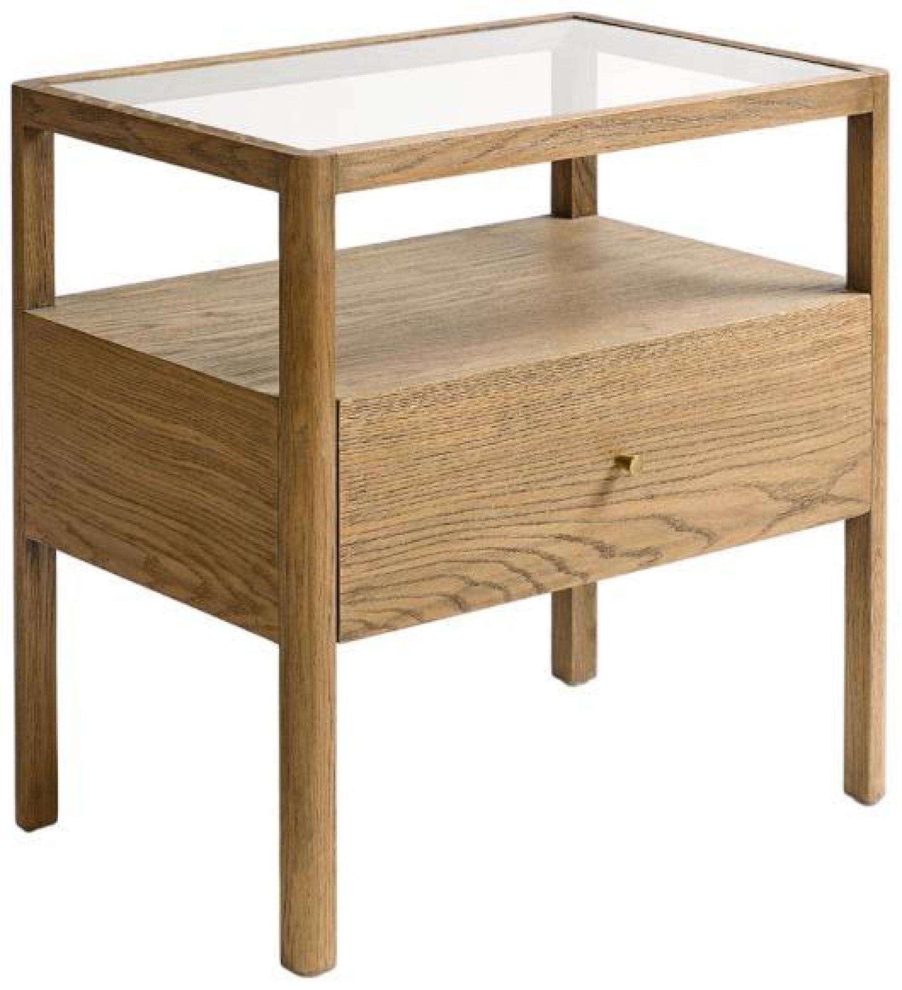 Product photograph of Oak Wood 1 Door 1 Shelf Bedside Table from Choice Furniture Superstore.