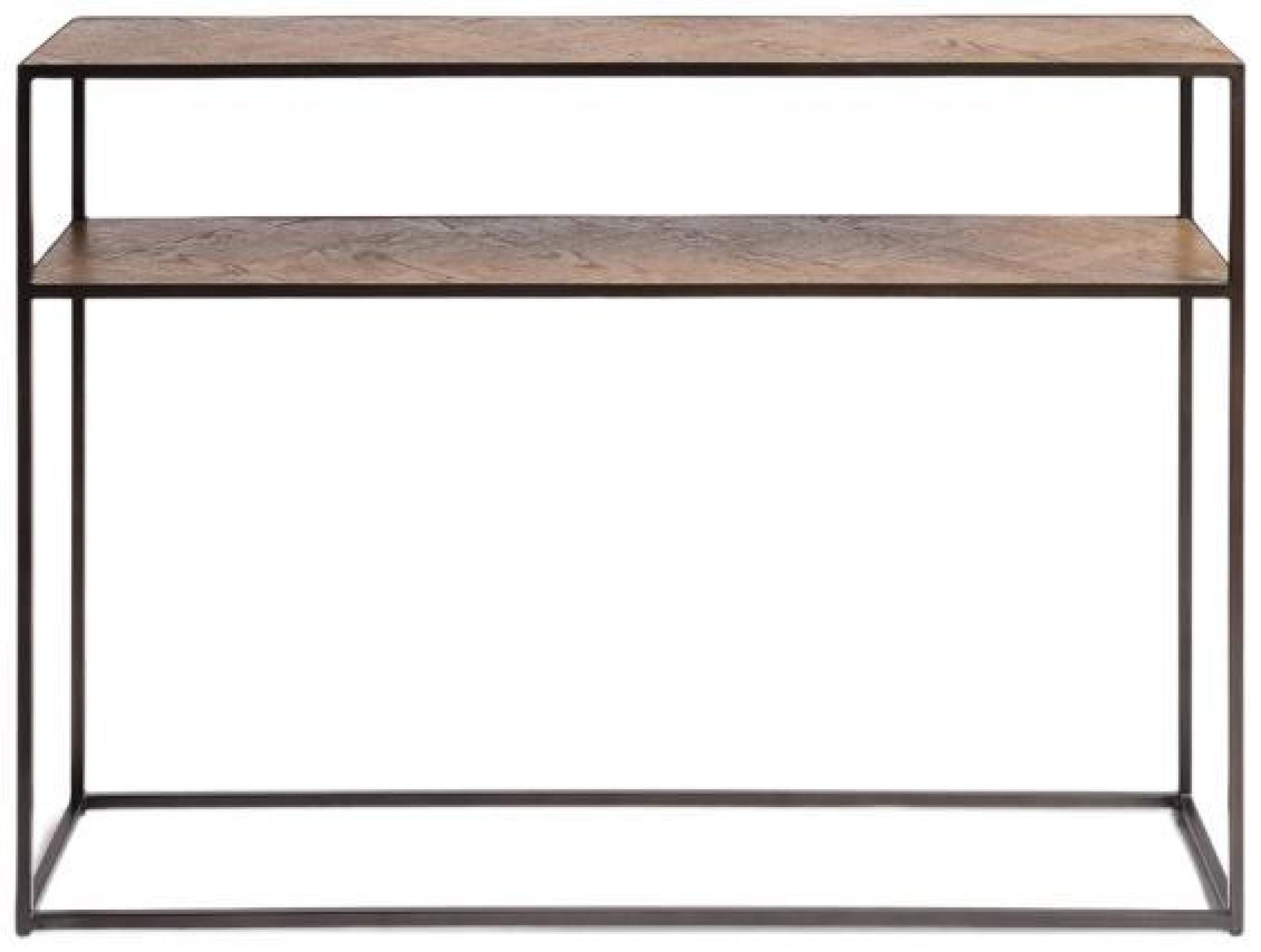 Product photograph of Crisal Decoracion Oak Wood 2 Shelves Console Table - Comes In Oak And Greyish White Options from Choice Furniture Superstore.