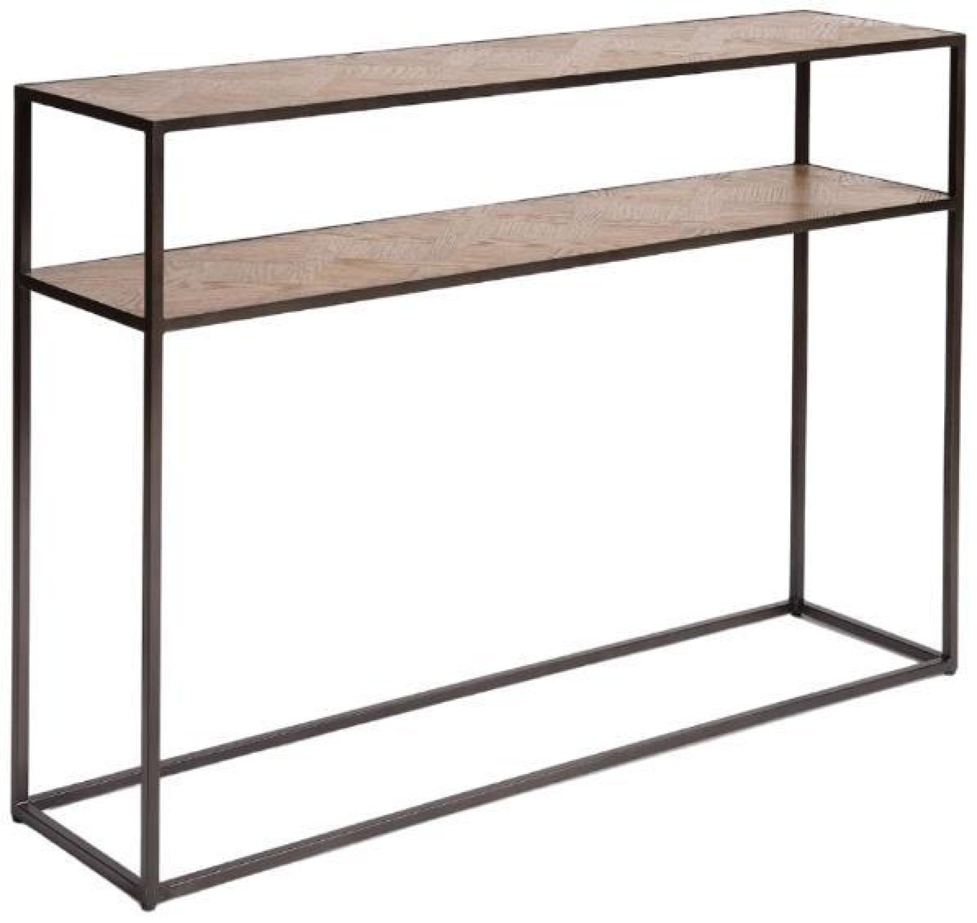 Product photograph of Crisal Decoracion Oak Wood 2 Shelves Console Table - Comes In Oak And Greyish White Options from Choice Furniture Superstore.