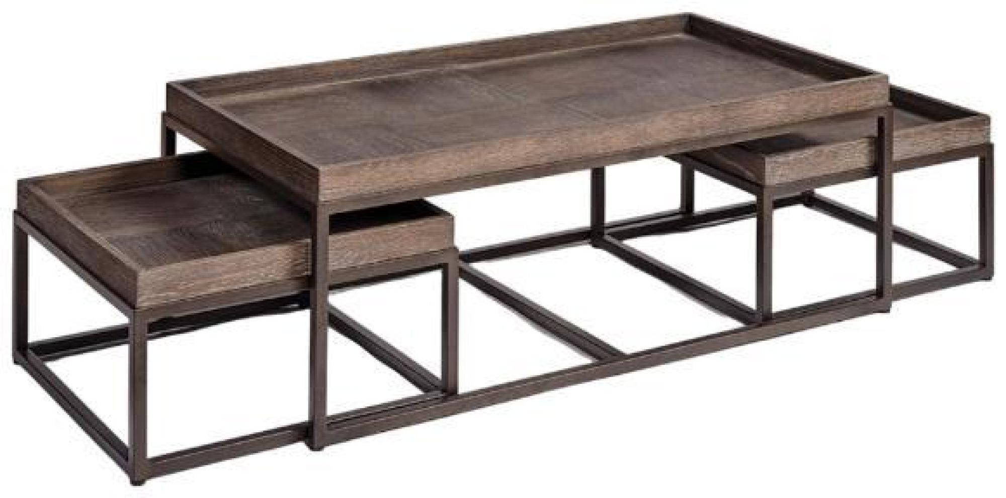 Product photograph of Grey Oak Set Of 3 Coffee Tables from Choice Furniture Superstore.