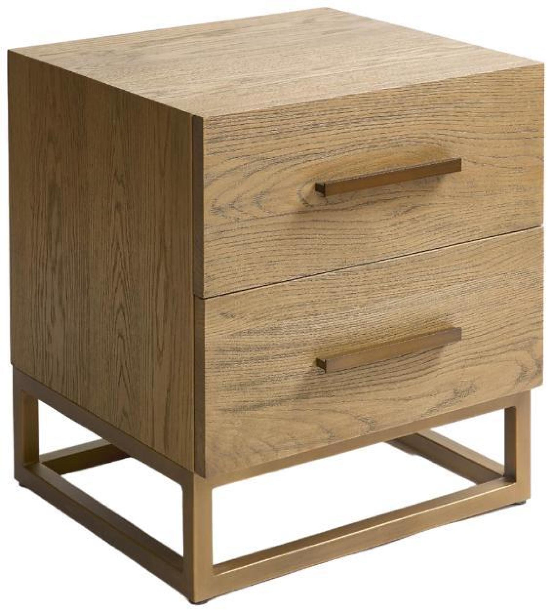 Product photograph of Oak Wood 2 Drawer Bedside Table from Choice Furniture Superstore.