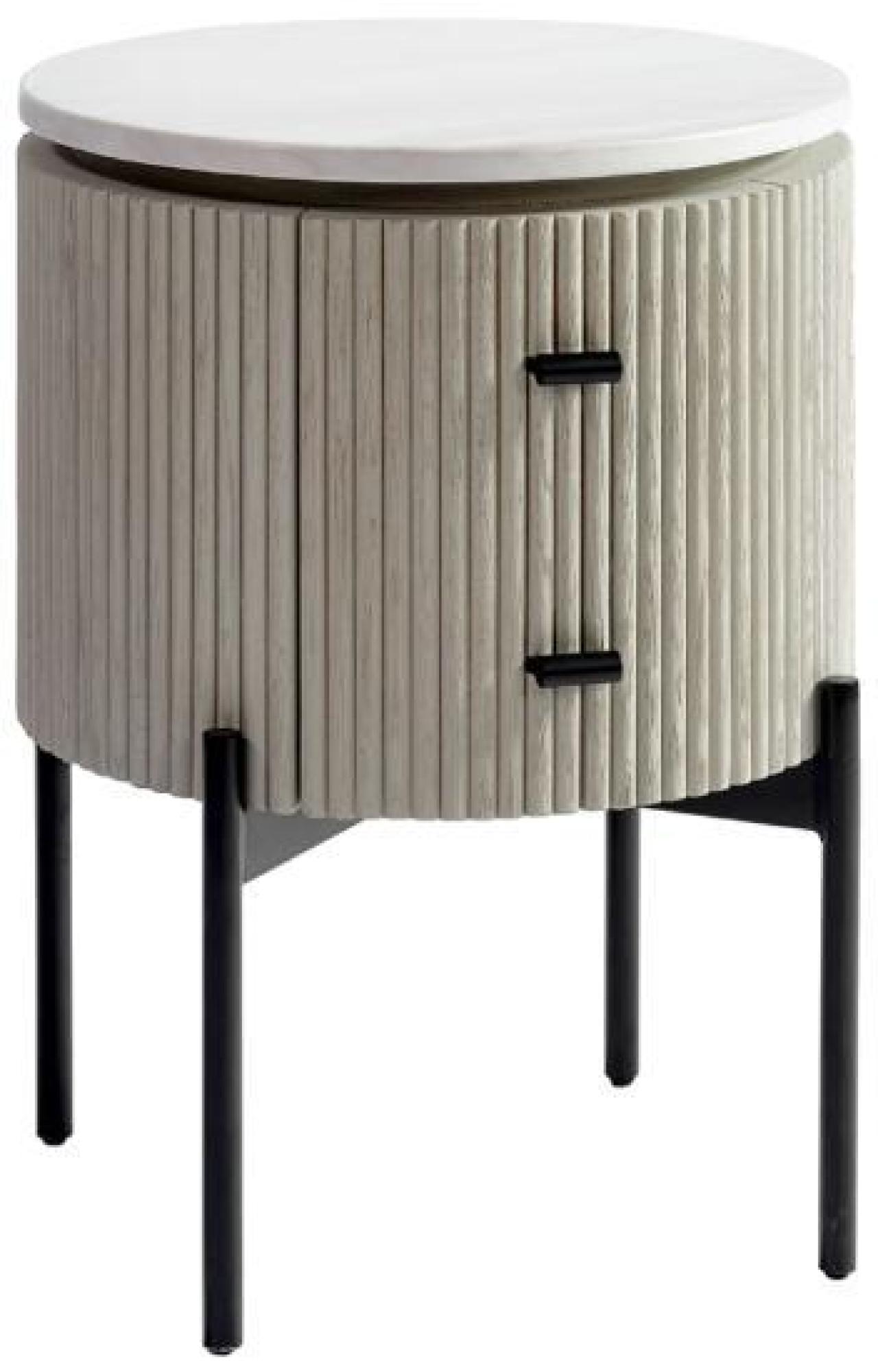 Product photograph of Crisal Decoracion Greyish White 1 Drawer Bedside Table from Choice Furniture Superstore.