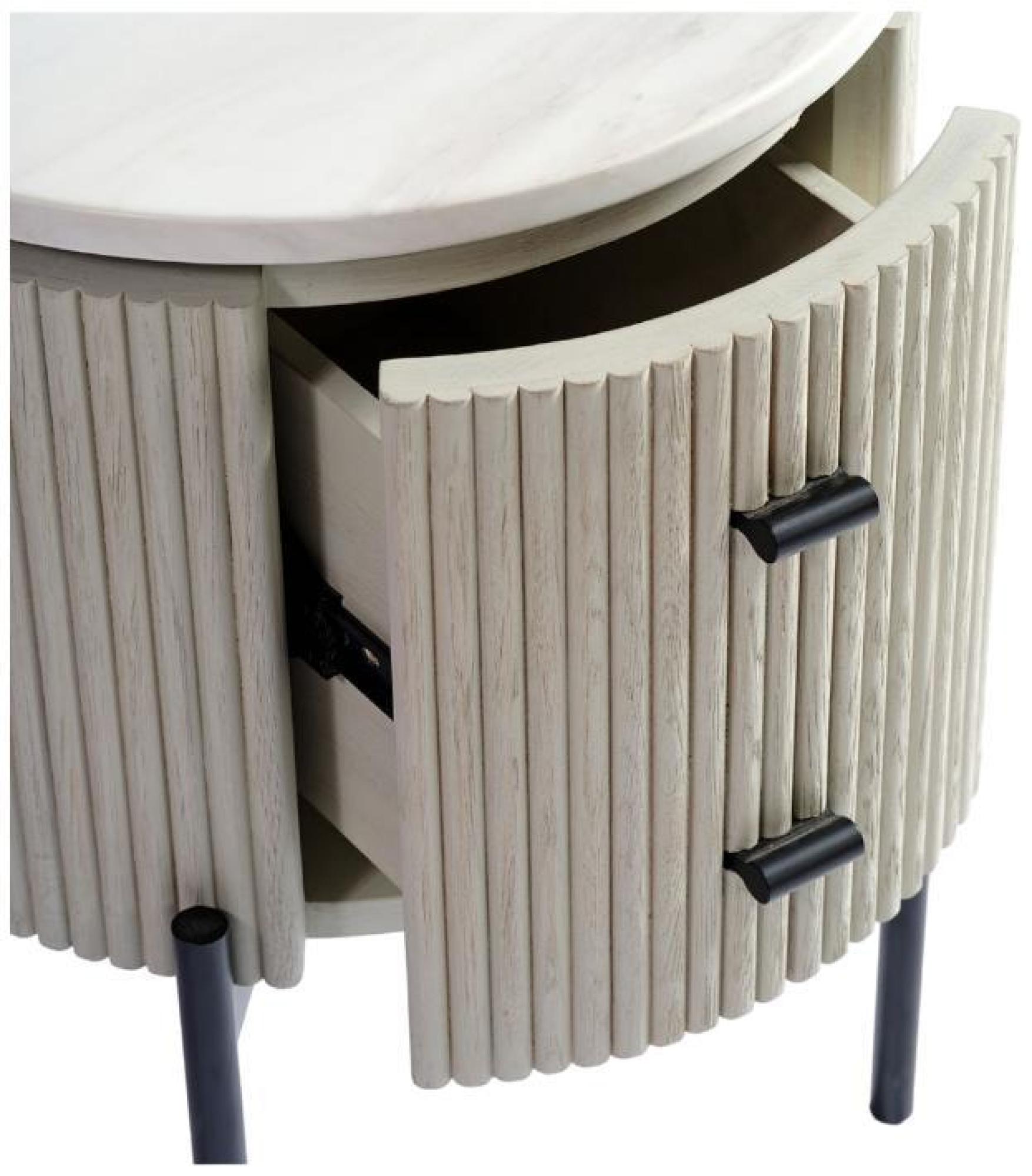 Product photograph of Crisal Decoracion Greyish White 1 Drawer Bedside Table from Choice Furniture Superstore.