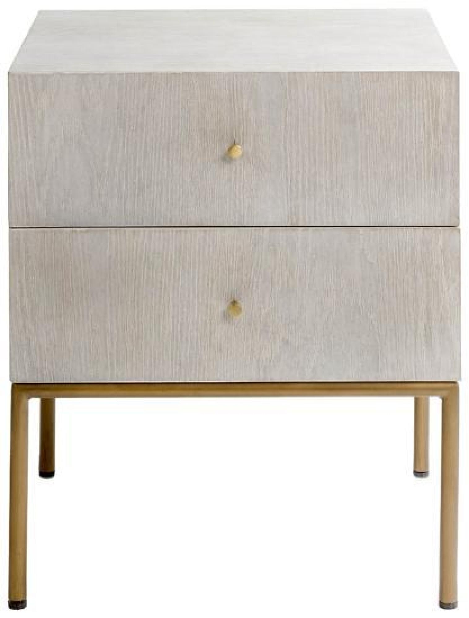 Product photograph of Greyish White Oak Wood 2 Drawer Bedside Table from Choice Furniture Superstore.