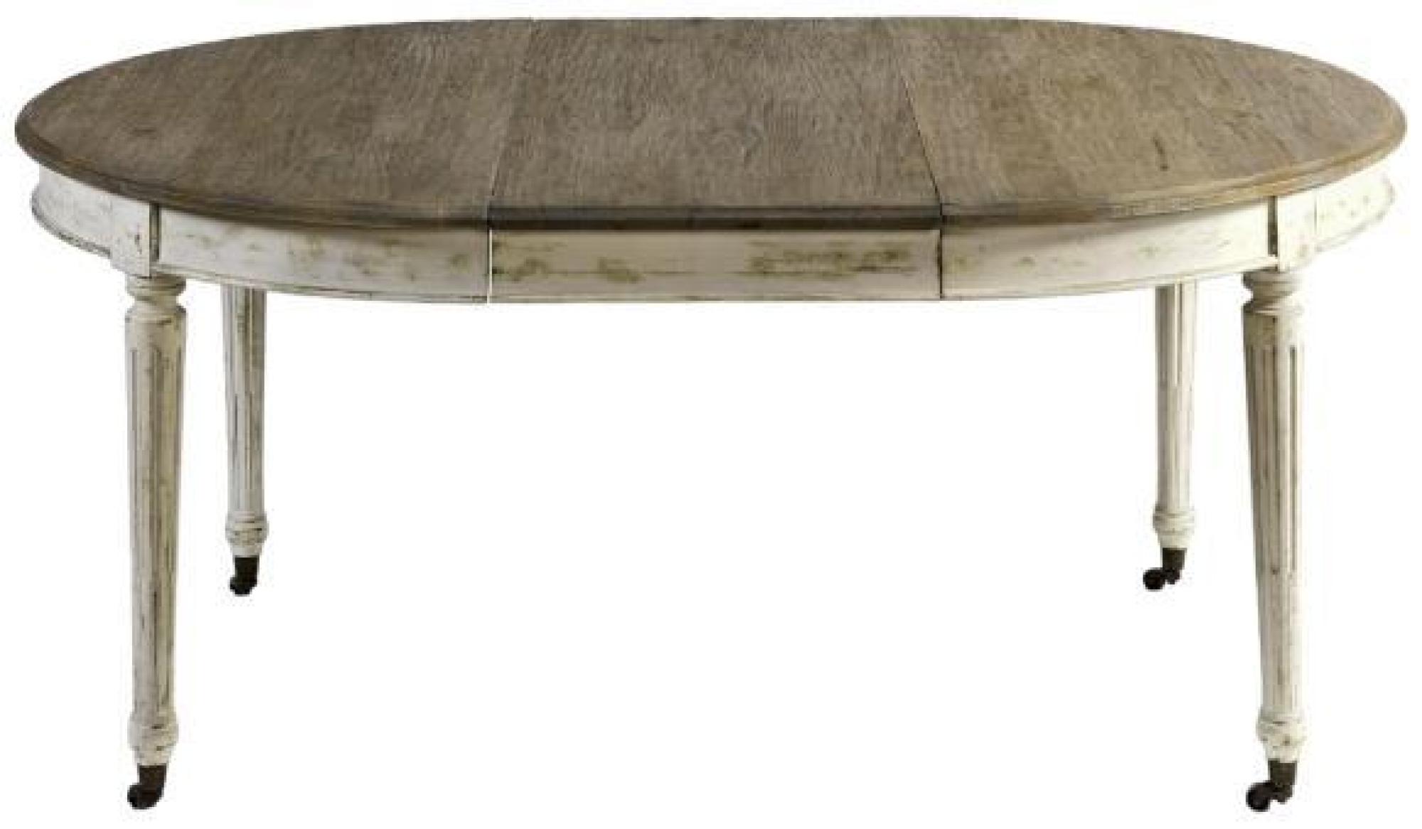 Product photograph of Crisal Decoracion Grey Aged Oval Exending Dining Table from Choice Furniture Superstore.