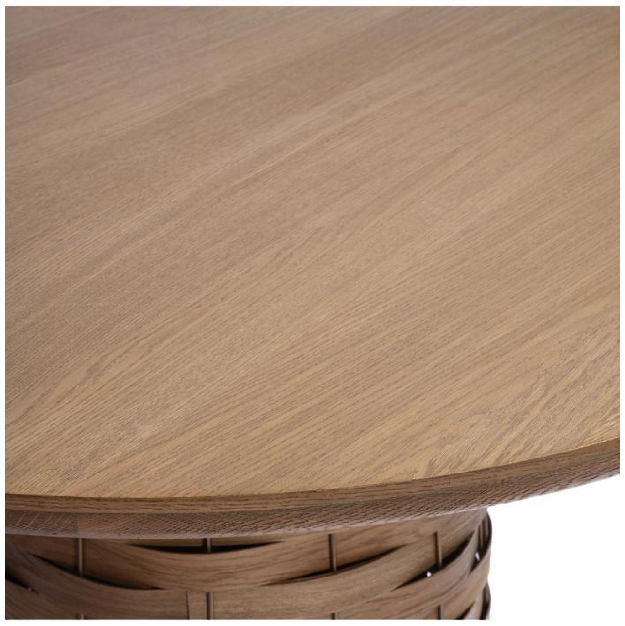 Product photograph of Crisal Decoracion Natural Oak Central Leg Round Dining Table from Choice Furniture Superstore.