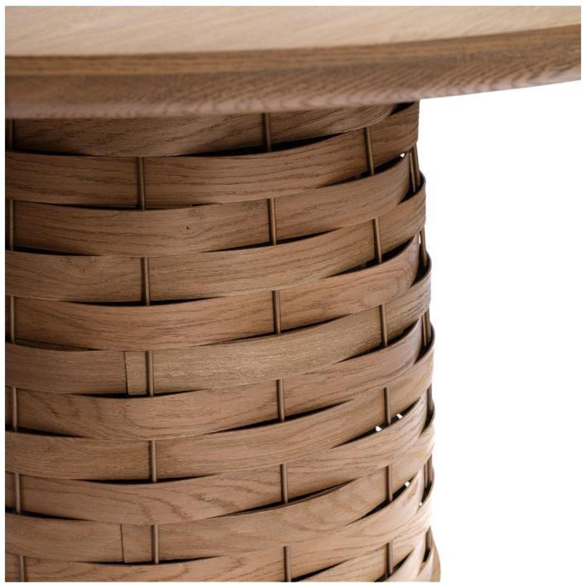 Product photograph of Crisal Decoracion Natural Oak Central Leg Round Dining Table from Choice Furniture Superstore.