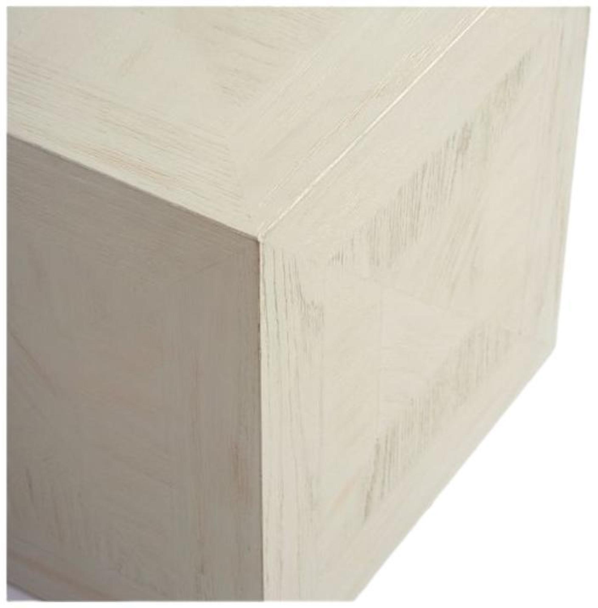 Product photograph of Crisal Decoracion Oak Wood Cubic Side Table - Comes In Greyish White And Natural Oak Options from Choice Furniture Superstore.