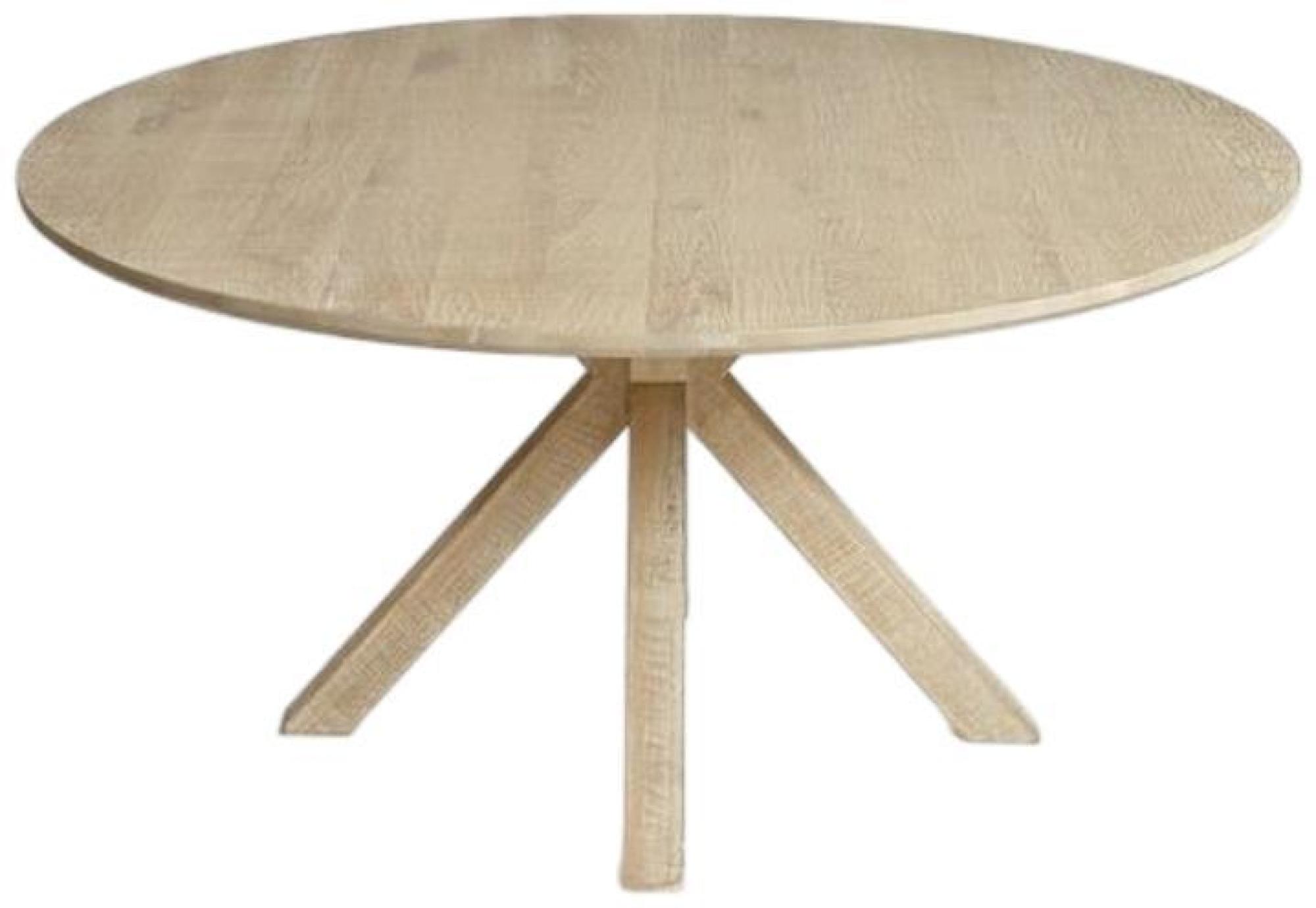 Product photograph of Bleached Oak Round Dining Table - 6 Seater from Choice Furniture Superstore.