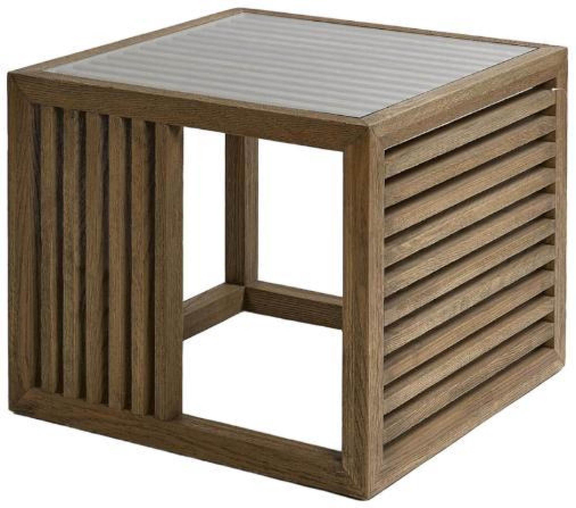 Product photograph of Crisal Decoracion Natural Oak Wood Square Side Table from Choice Furniture Superstore.