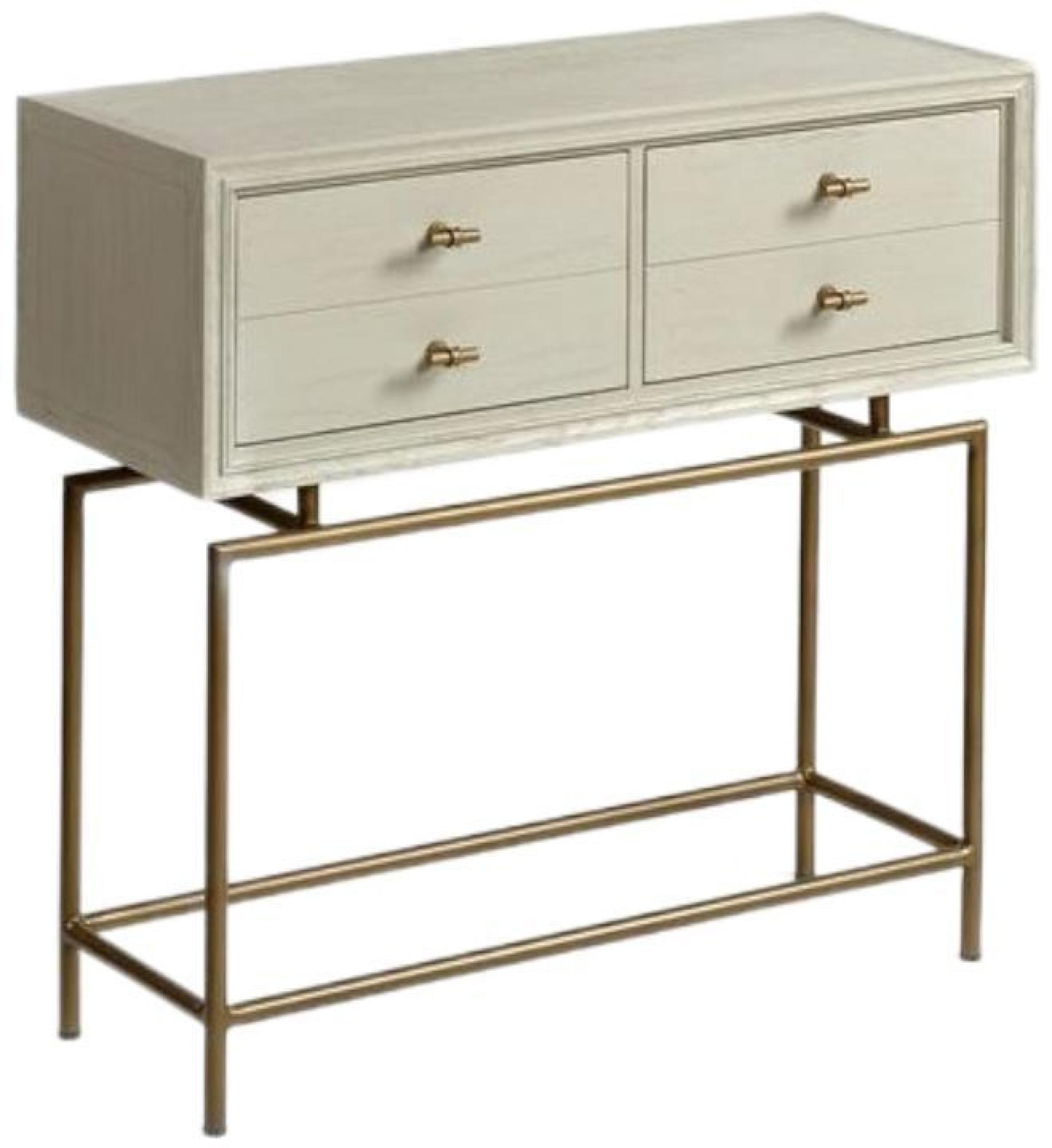 Product photograph of Crisal Decoracion Greyish White Oak Wood 4 Drawer Console Table from Choice Furniture Superstore.